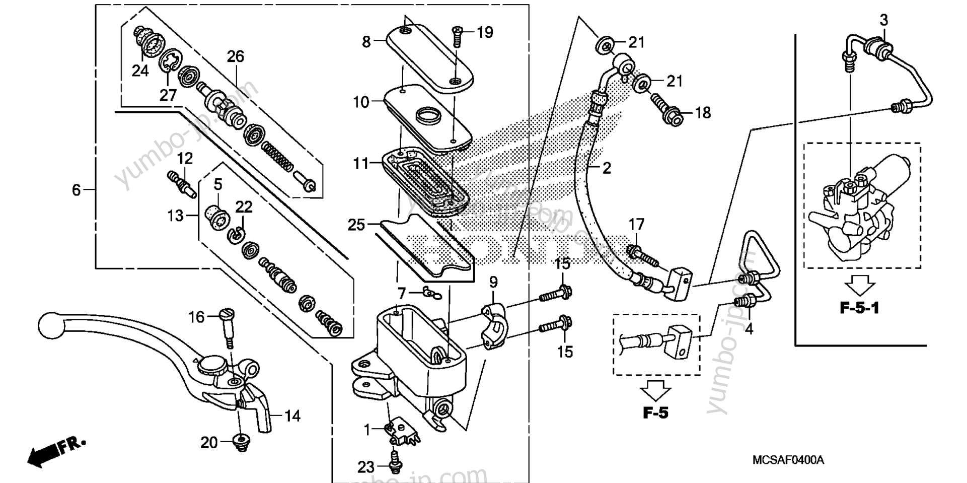 FRONT BRAKE MASTER CYLINDER for motorcycles HONDA ST1300A A 2010 year