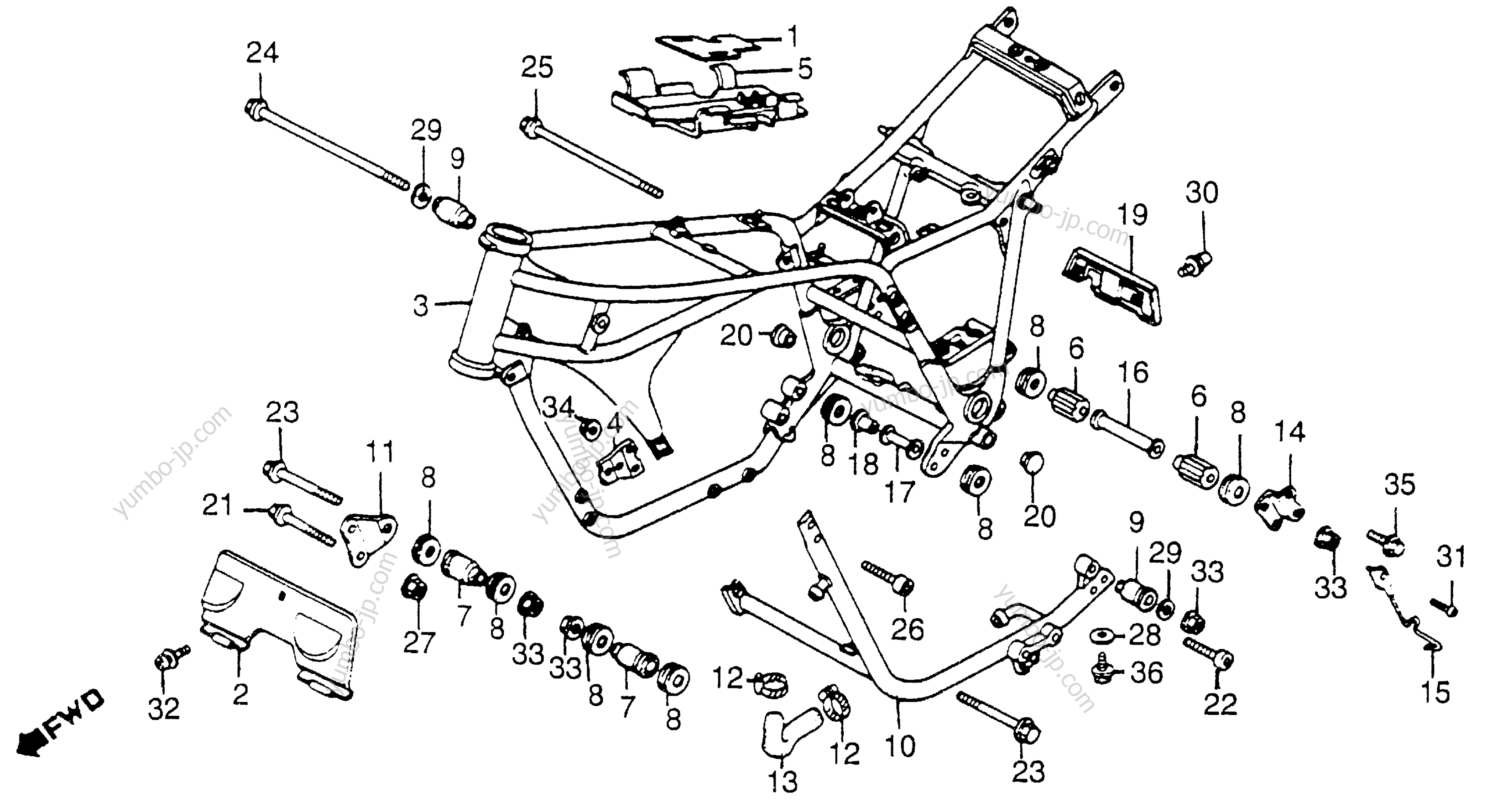 FRAME for motorcycles HONDA VF1100C A 1985 year