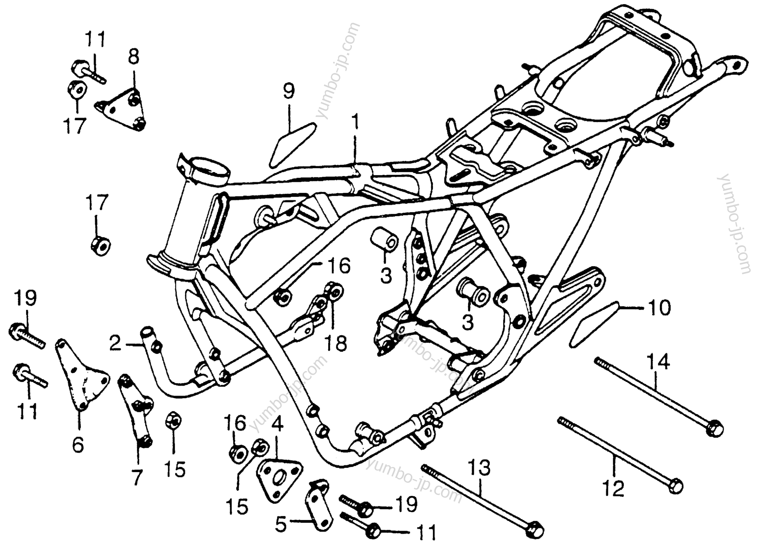 FRAME for motorcycles HONDA CB750C A 1981 year