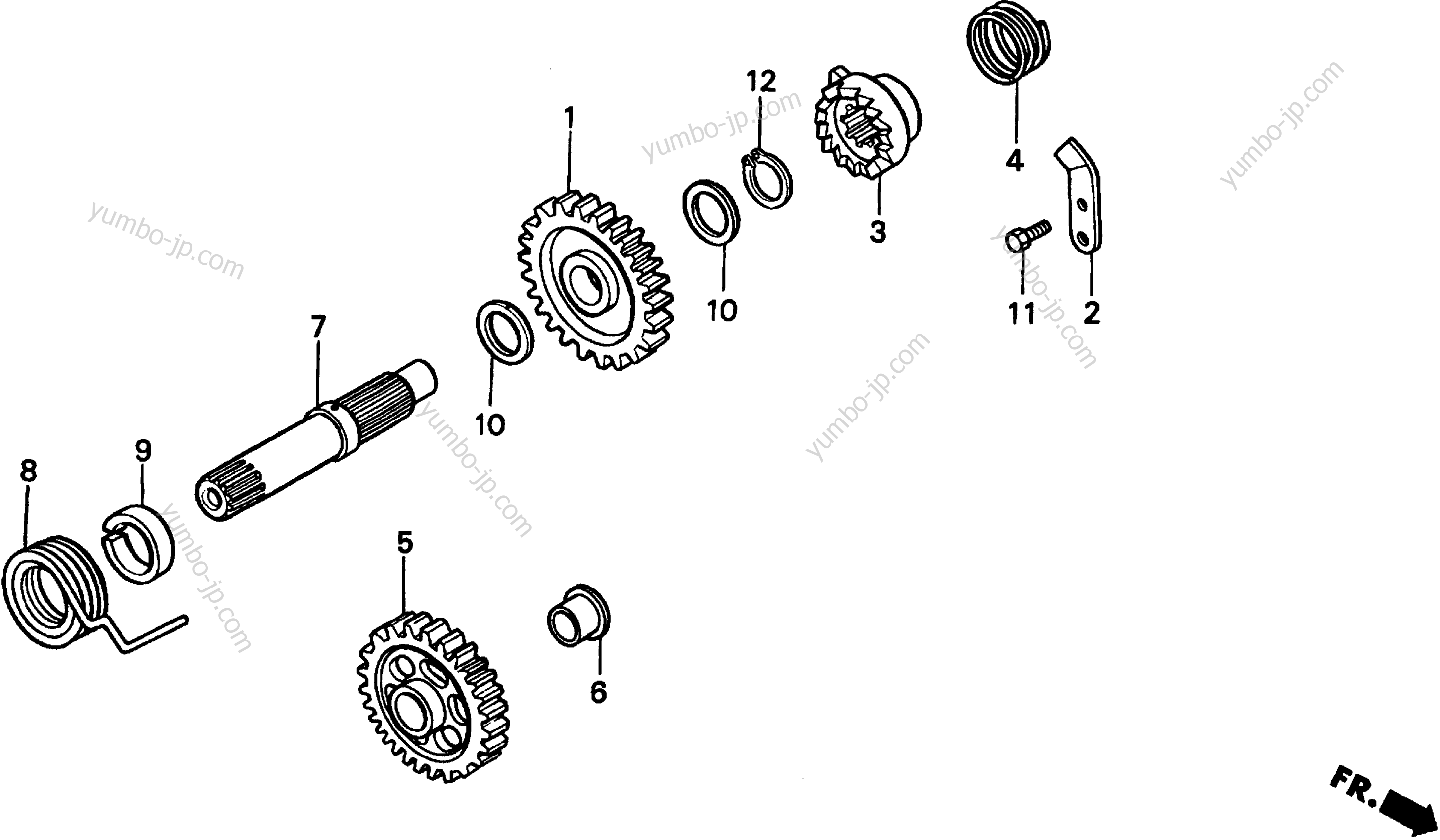 KICK STARTER SPINDLE for motorcycles HONDA CR250R A 1997 year