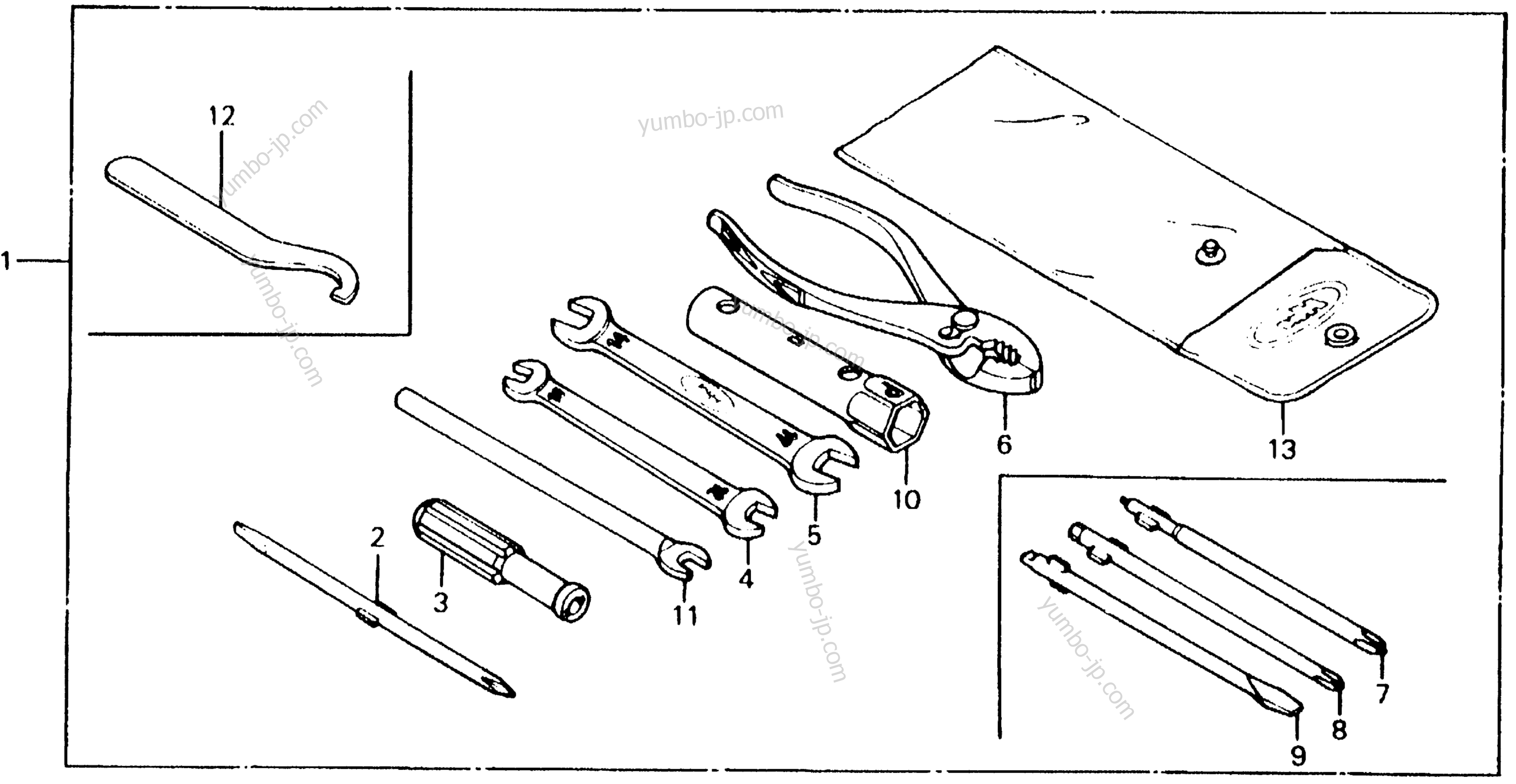 Набор инструментов для мотоциклов HONDA CT110 A 1981 г.