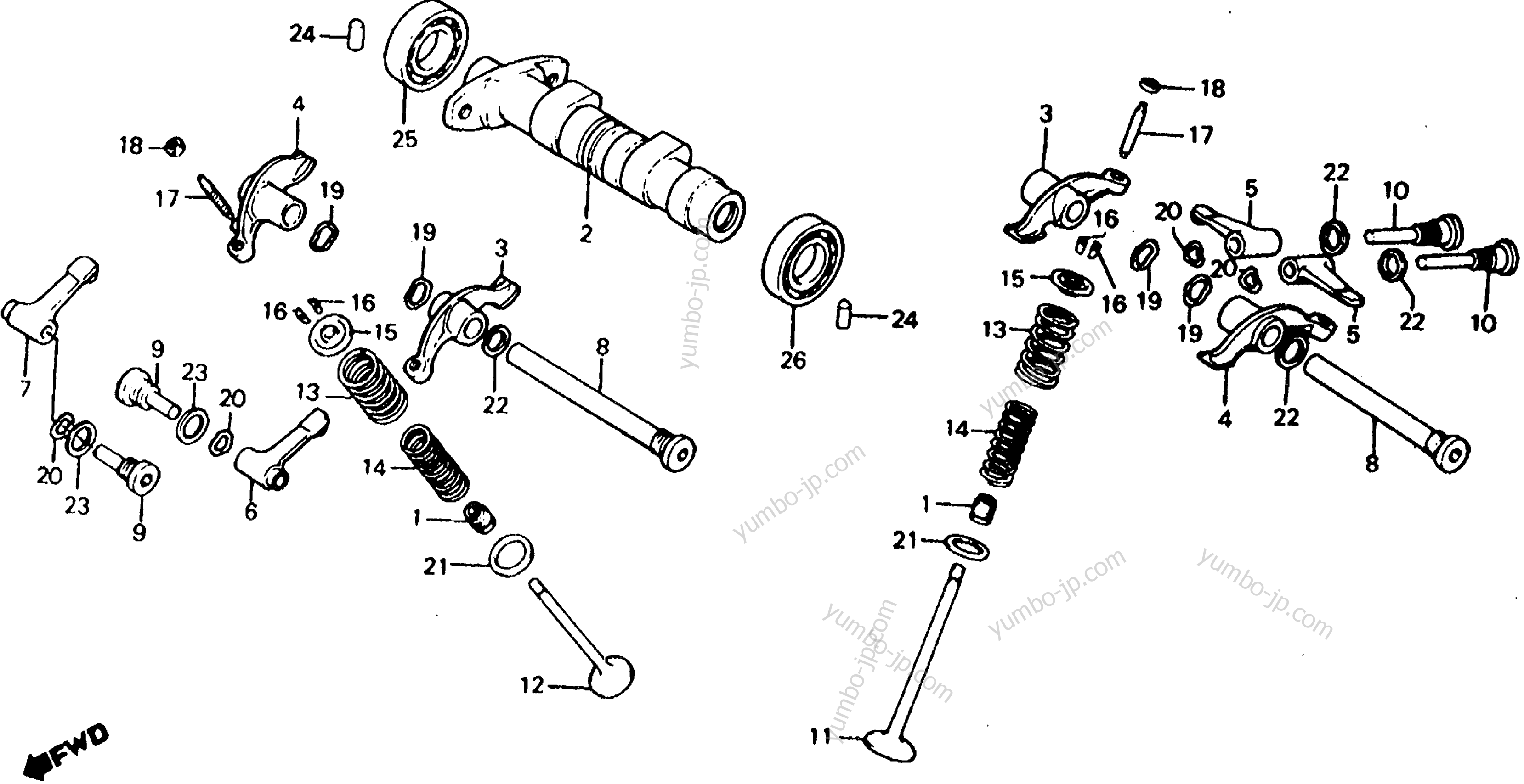 CAMSHAFT / VALVE for motorcycles HONDA XR500R A 1984 year