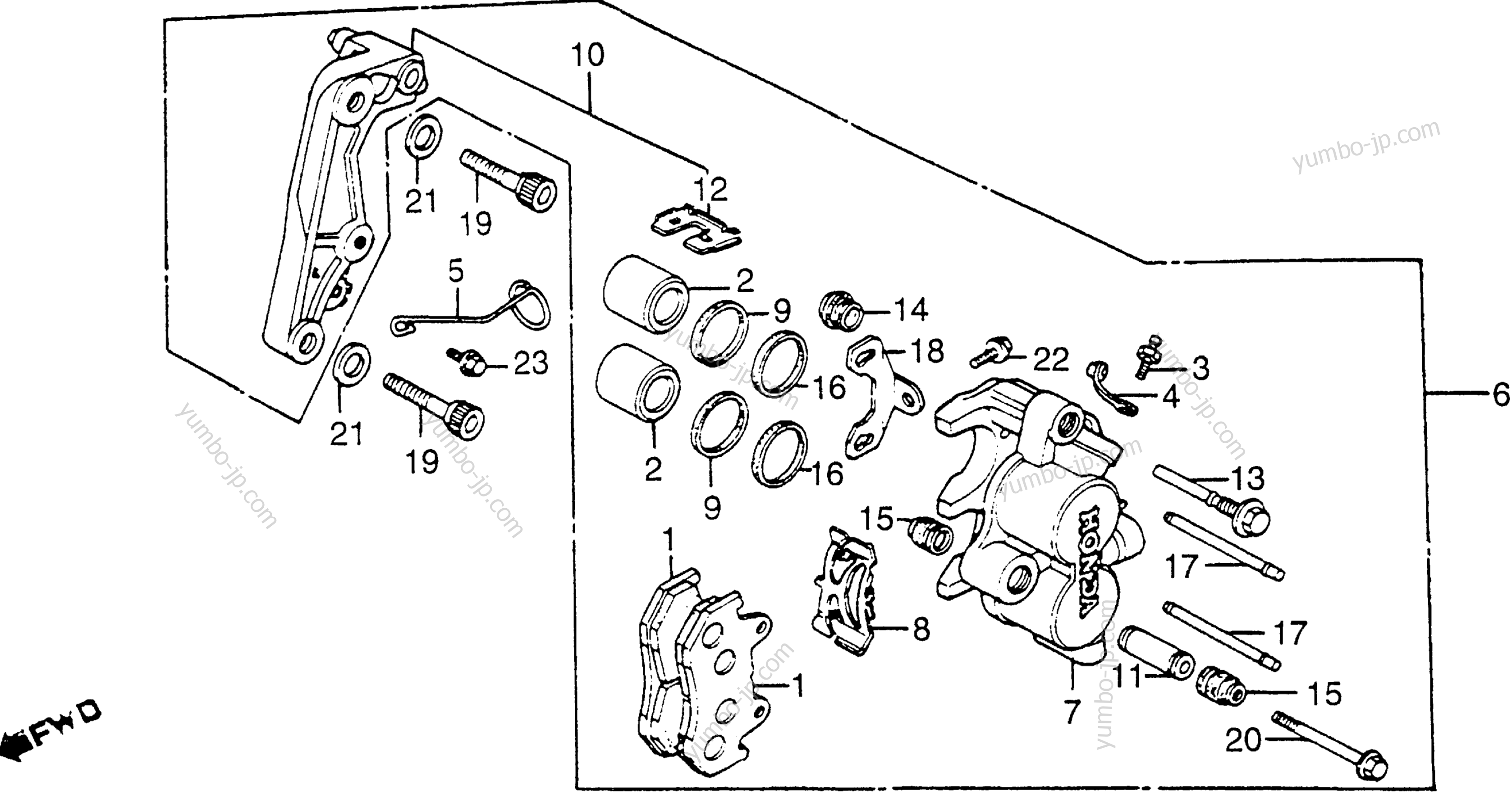 FRONT BRAKE CALIPER for motorcycles HONDA CB550SC A 1983 year