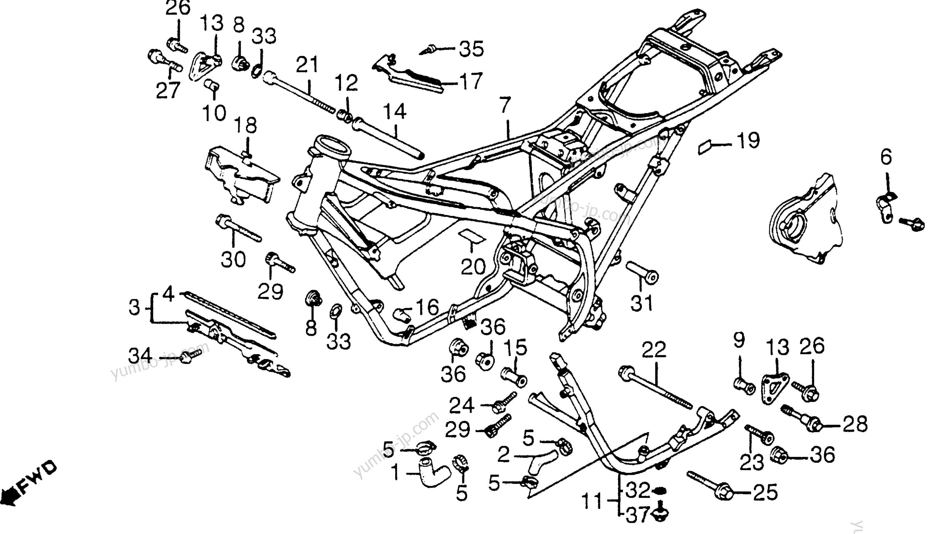 FRAME for motorcycles HONDA VF1000F AC 1984 year