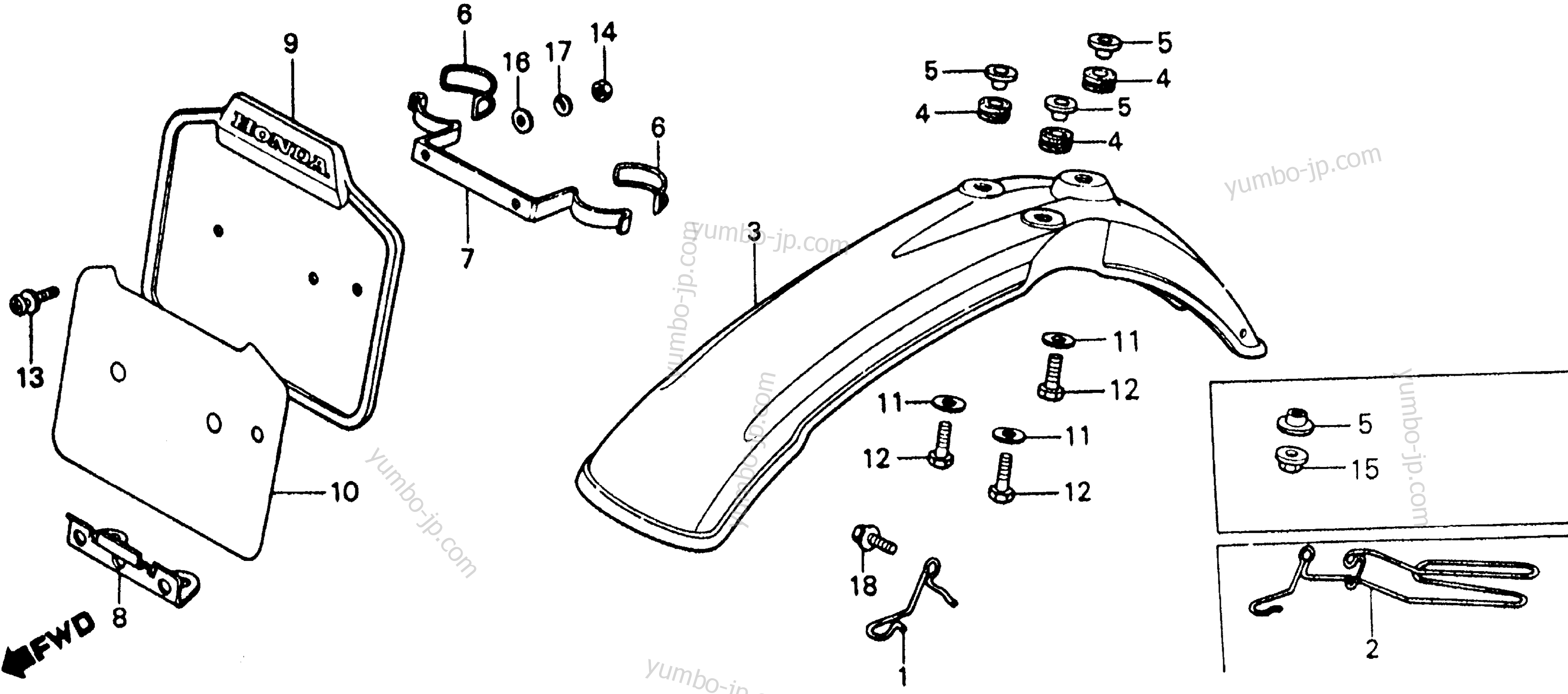 FRONT FENDER for motorcycles HONDA XR200 A 1980 year