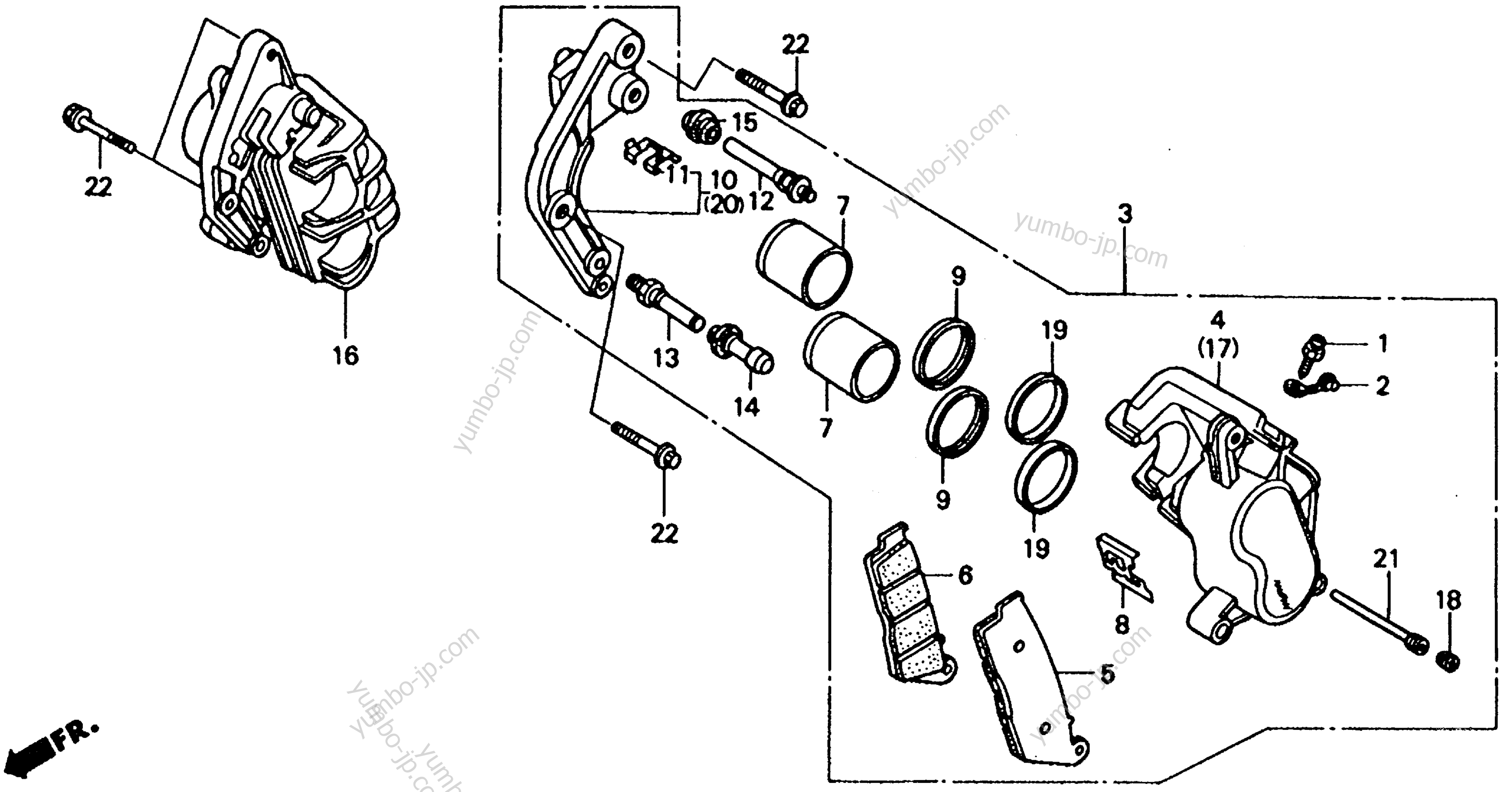 FRONT BRAKE CALIPER для мотоциклов HONDA CBR1000F AC 1991 г.