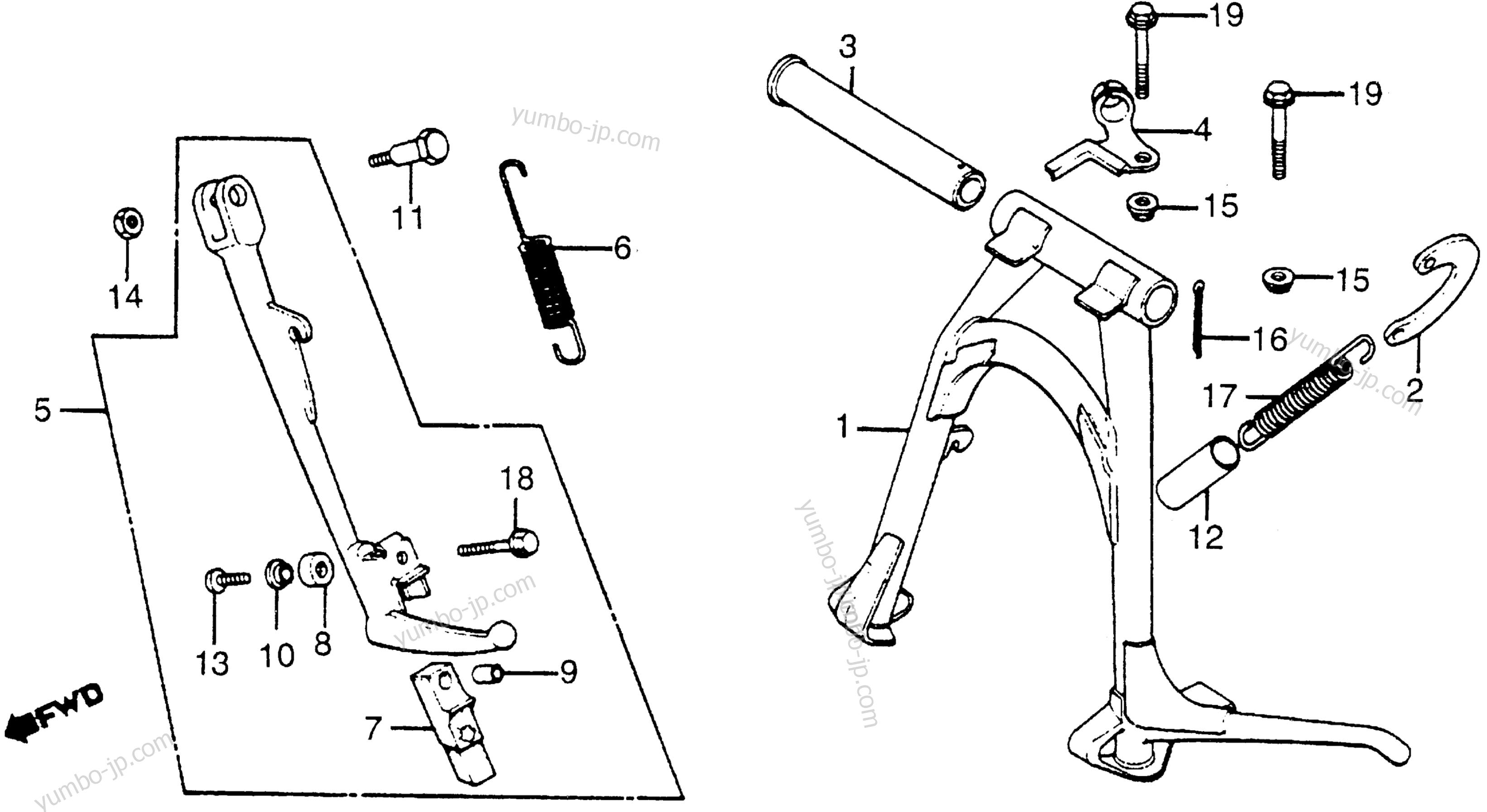 MAIN STAND / SIDE STAND for motorcycles HONDA CB1100F A 1983 year