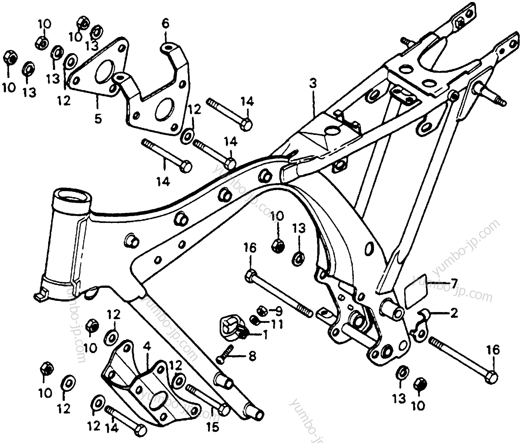 FRAME for motorcycles HONDA CB125S A 1978 year