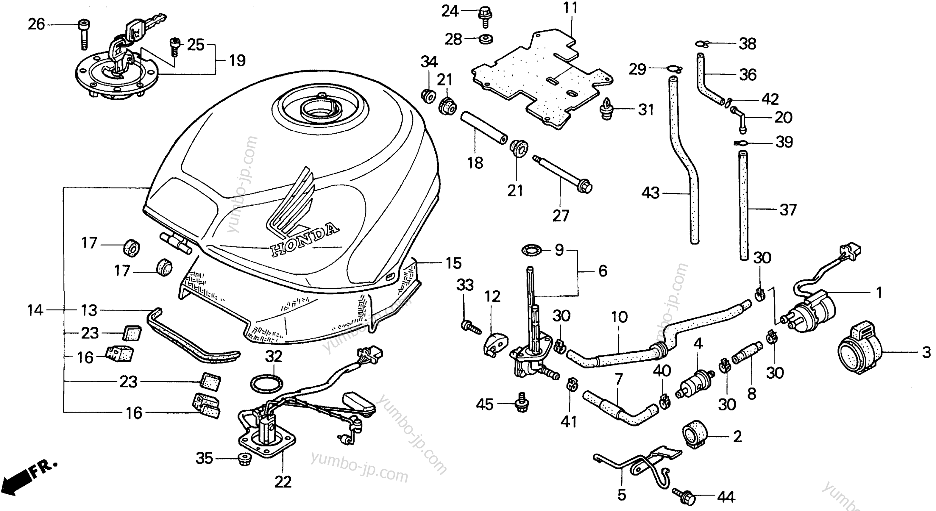 FUEL TANK for motorcycles HONDA VFR750F AC 1994 year