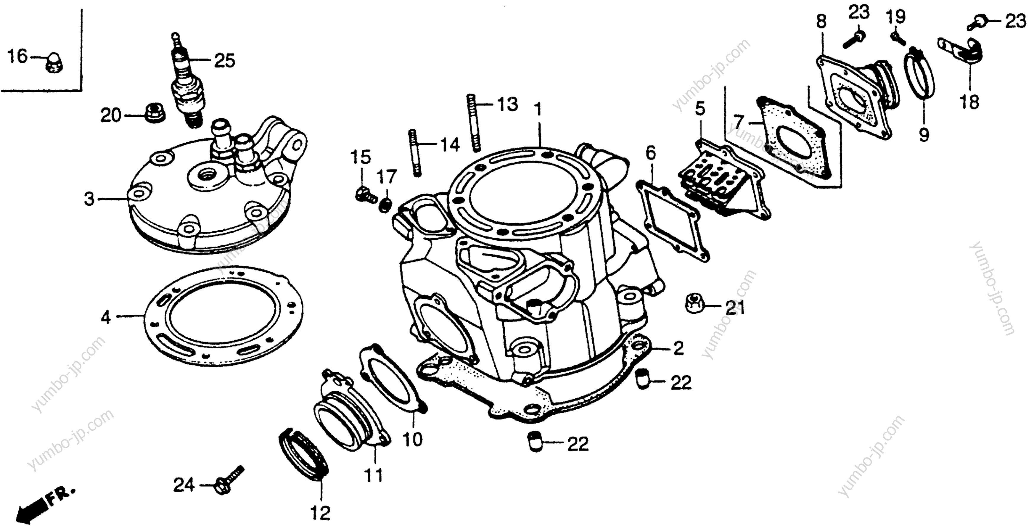 CYLINDER HEAD for motorcycles HONDA CR250R A 1989 year