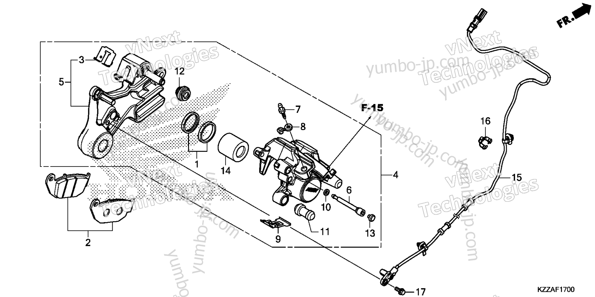 REAR BRAKE CALIPER для мотоциклов HONDA CRF250L AC 2017 г.