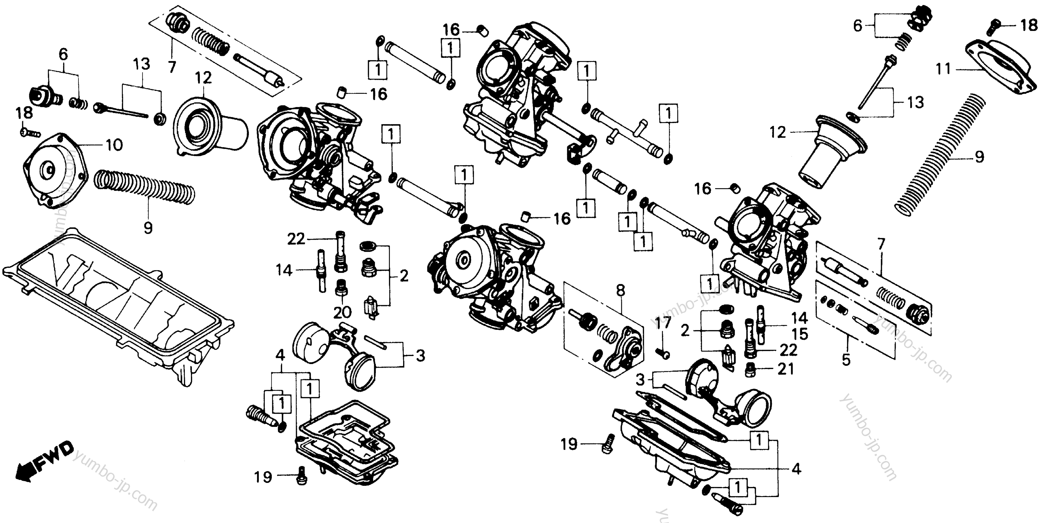CARBURETOR (COMPONENTS) для мотоциклов HONDA VF750C A 1988 г.