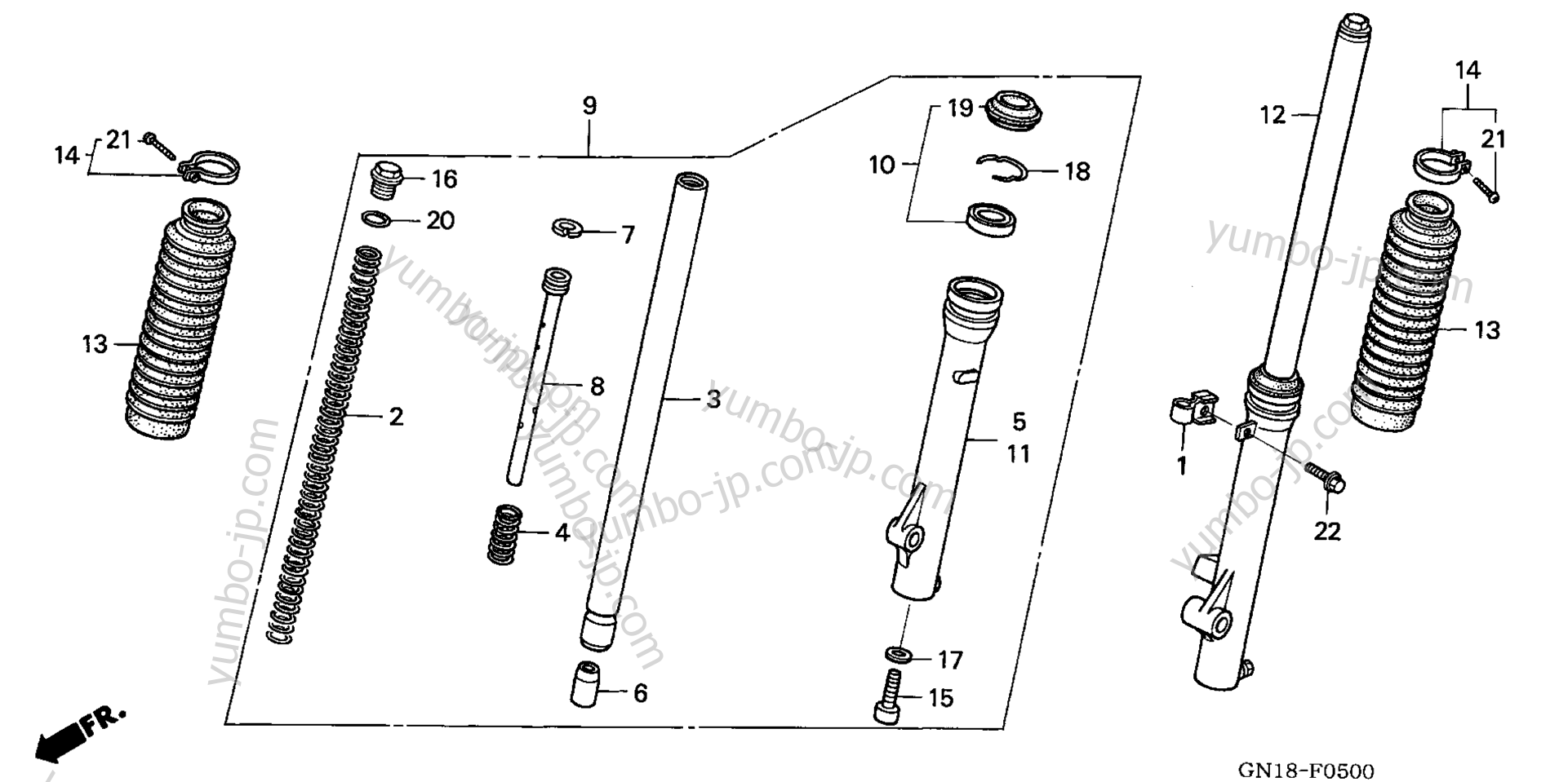 FRONT FORK for motorcycles HONDA XR80R A 2003 year