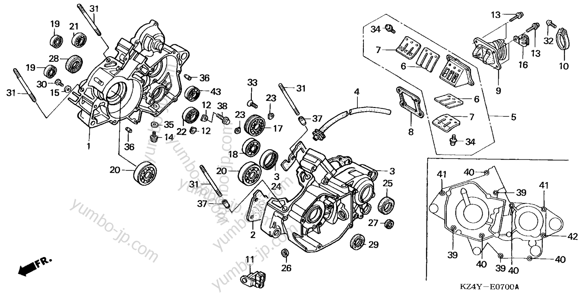 CRANKCASE for motorcycles HONDA CR125R A 2000 year