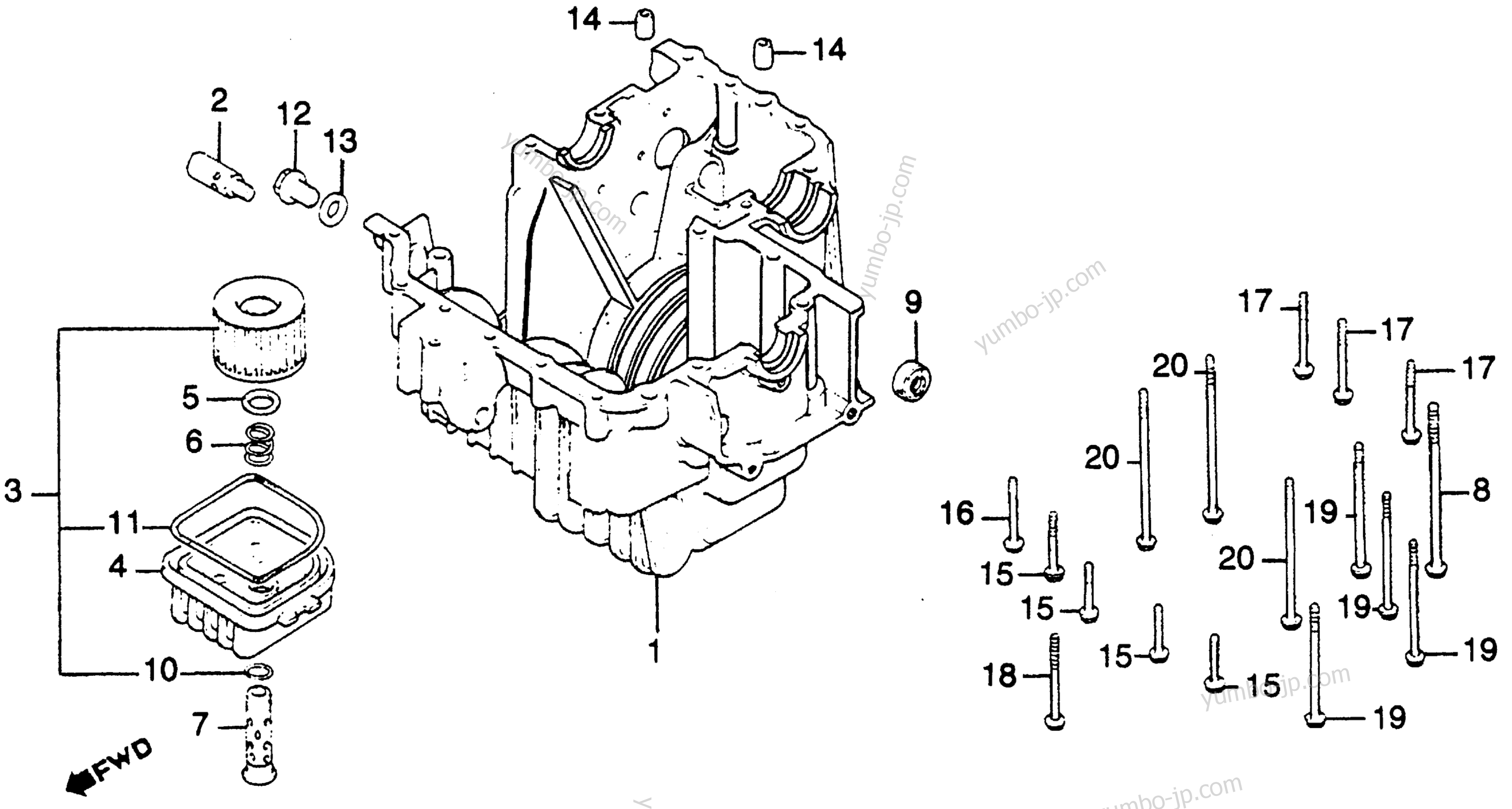 LOWER CRANKCASE for motorcycles HONDA CM450E A 1982 year