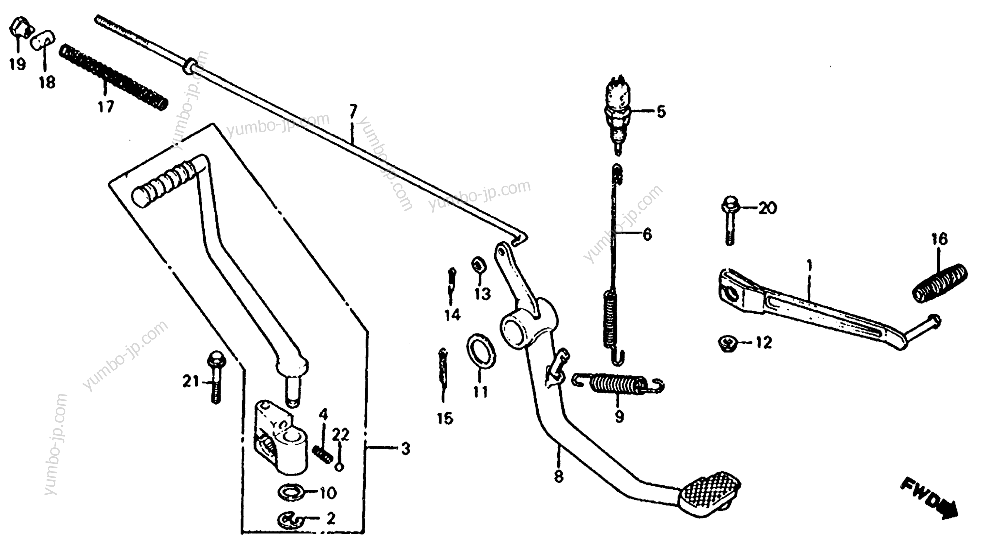PEDAL / KICK STARTER ARM для мотоциклов HONDA MB5 A 1982 г.