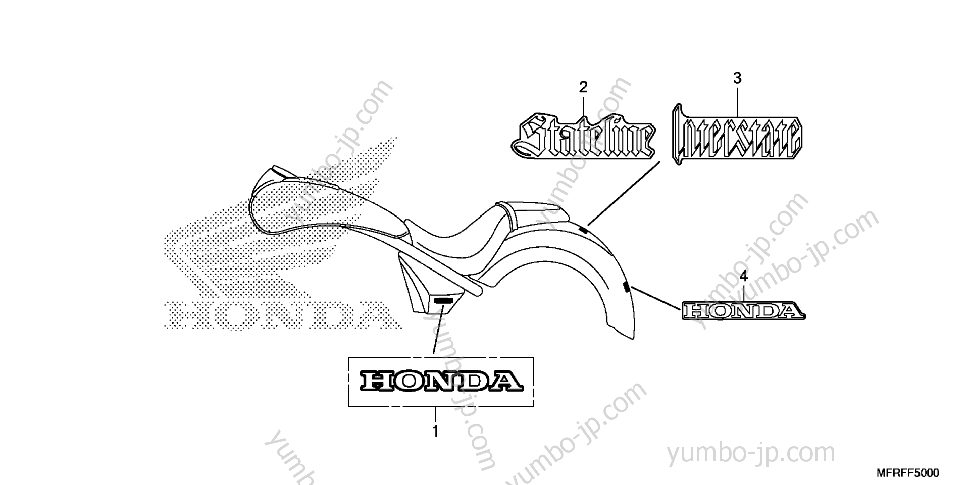 MARK (1) for motorcycles HONDA VT1300CTA A 2015 year