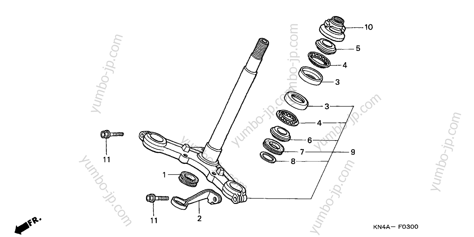 STEERING STEM для мотоциклов HONDA XR100R A 2002 г.