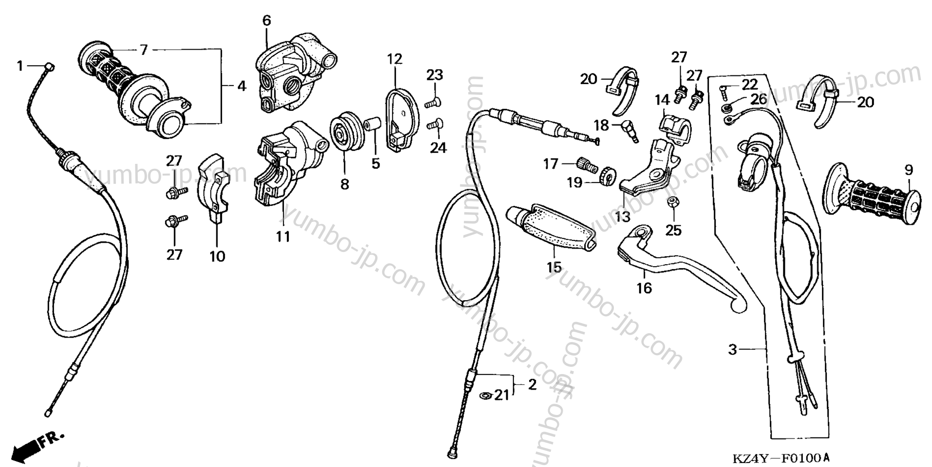 HANDLE LEVER for motorcycles HONDA CR125R A 2001 year