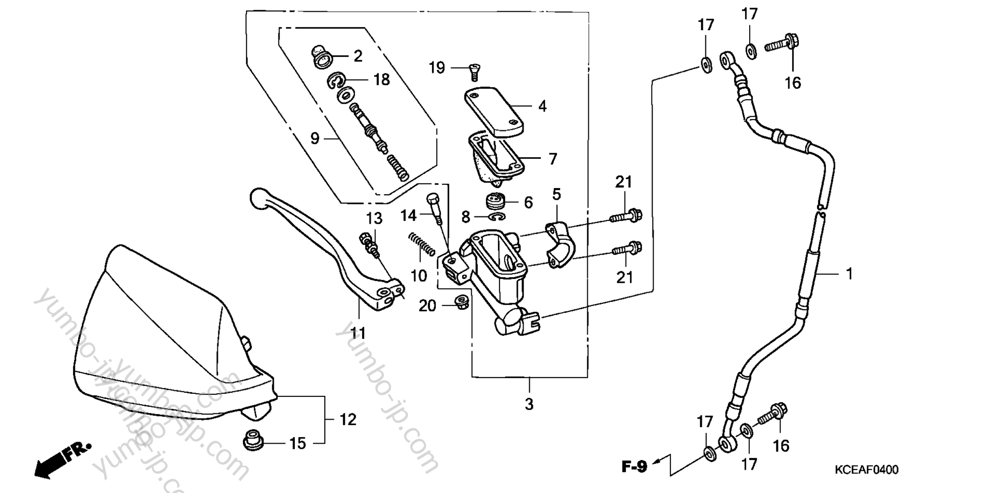 FRONT BRAKE MASTER CYLINDER for motorcycles HONDA XR250R AC 2004 year