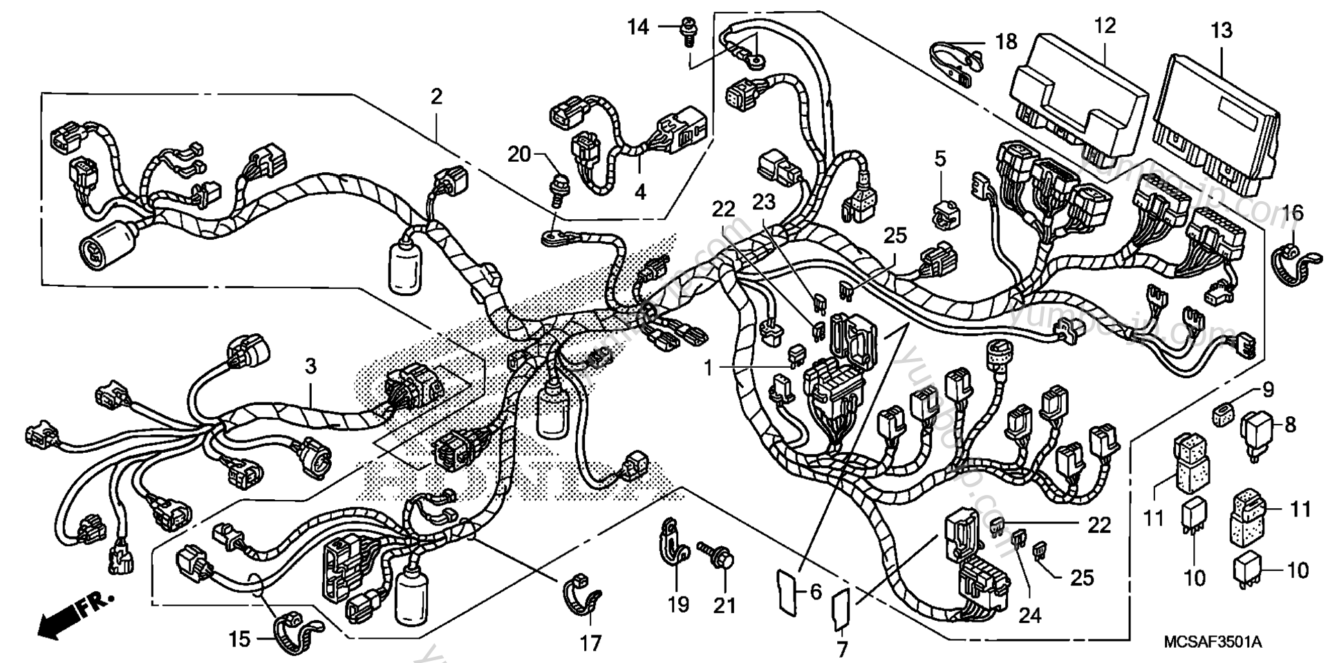 WIRE HARNESS (ST1300A) for motorcycles HONDA ST1300A A 2008 year