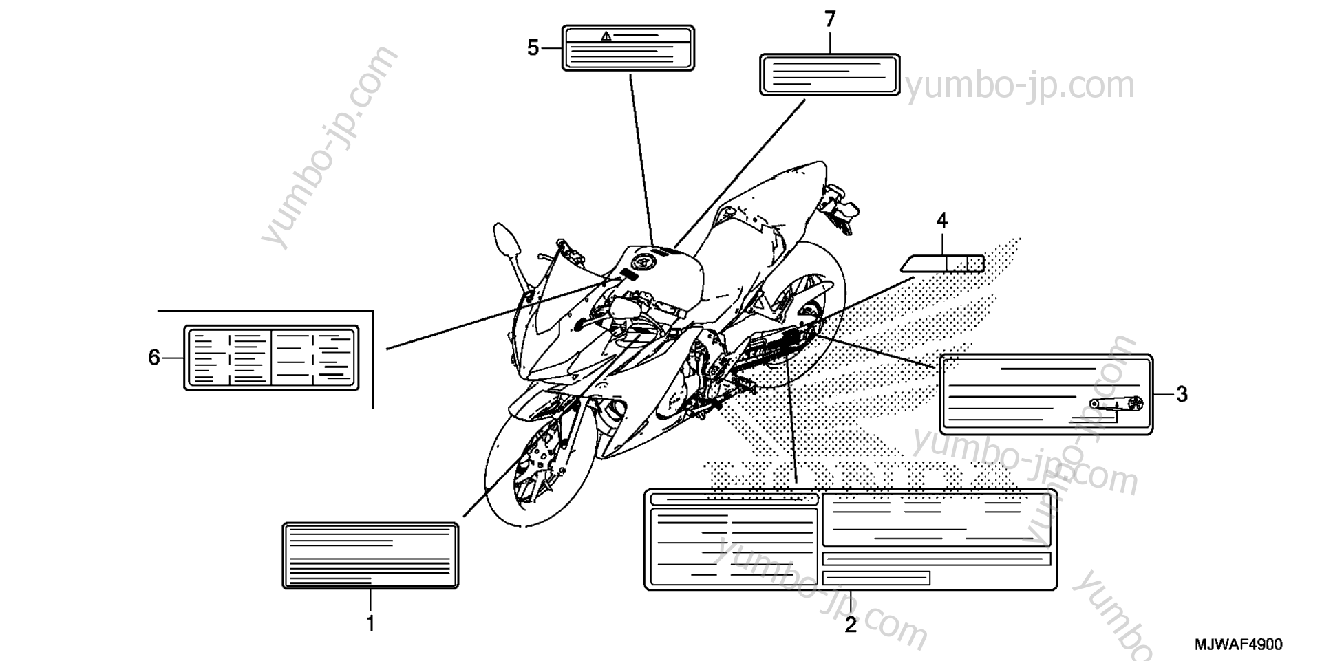 CAUTION LABEL для мотоциклов HONDA CBR500R A 2016 г.