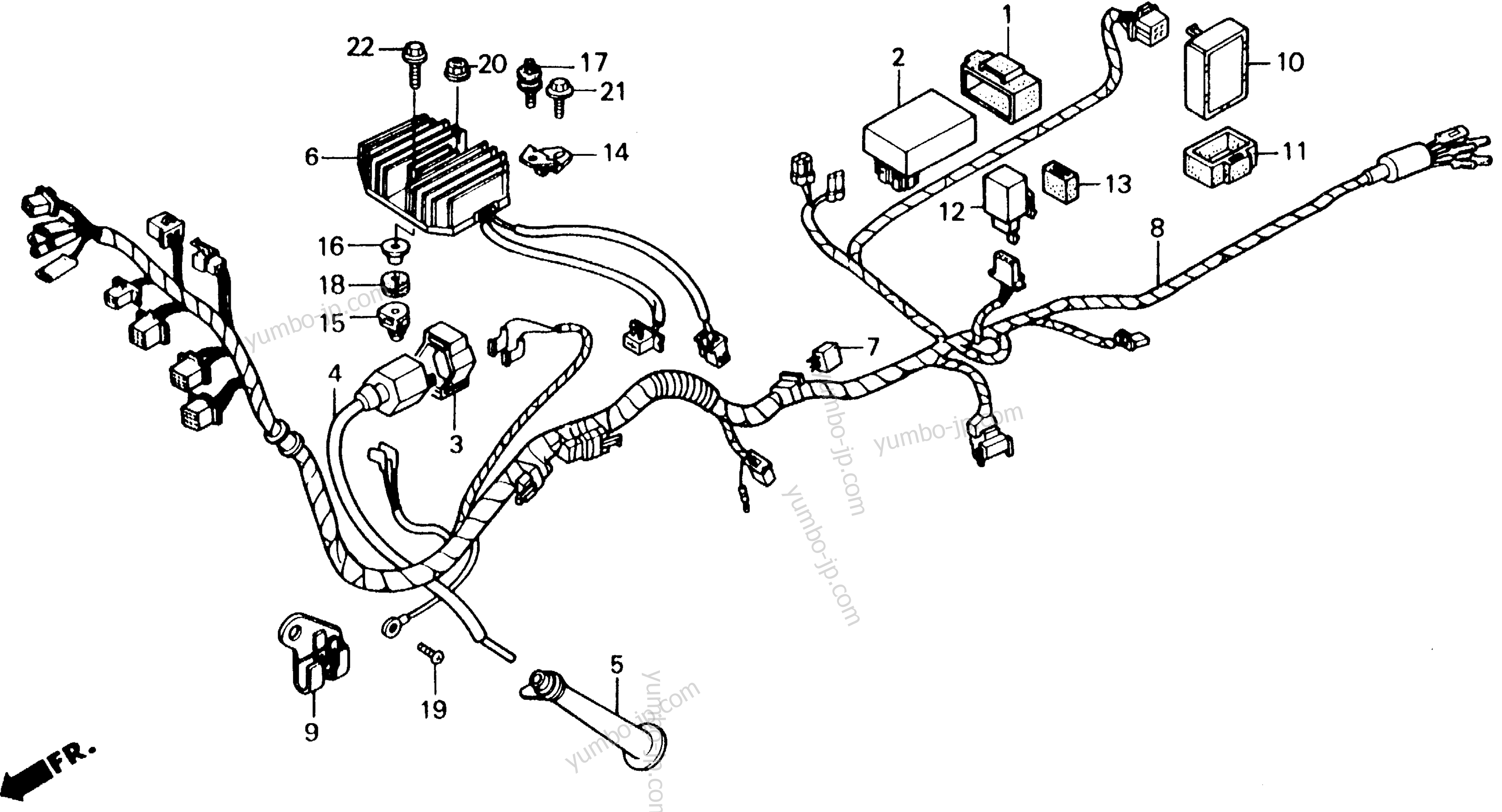 WIRE HARNESS for motorcycles HONDA GB500 AC 1990 year