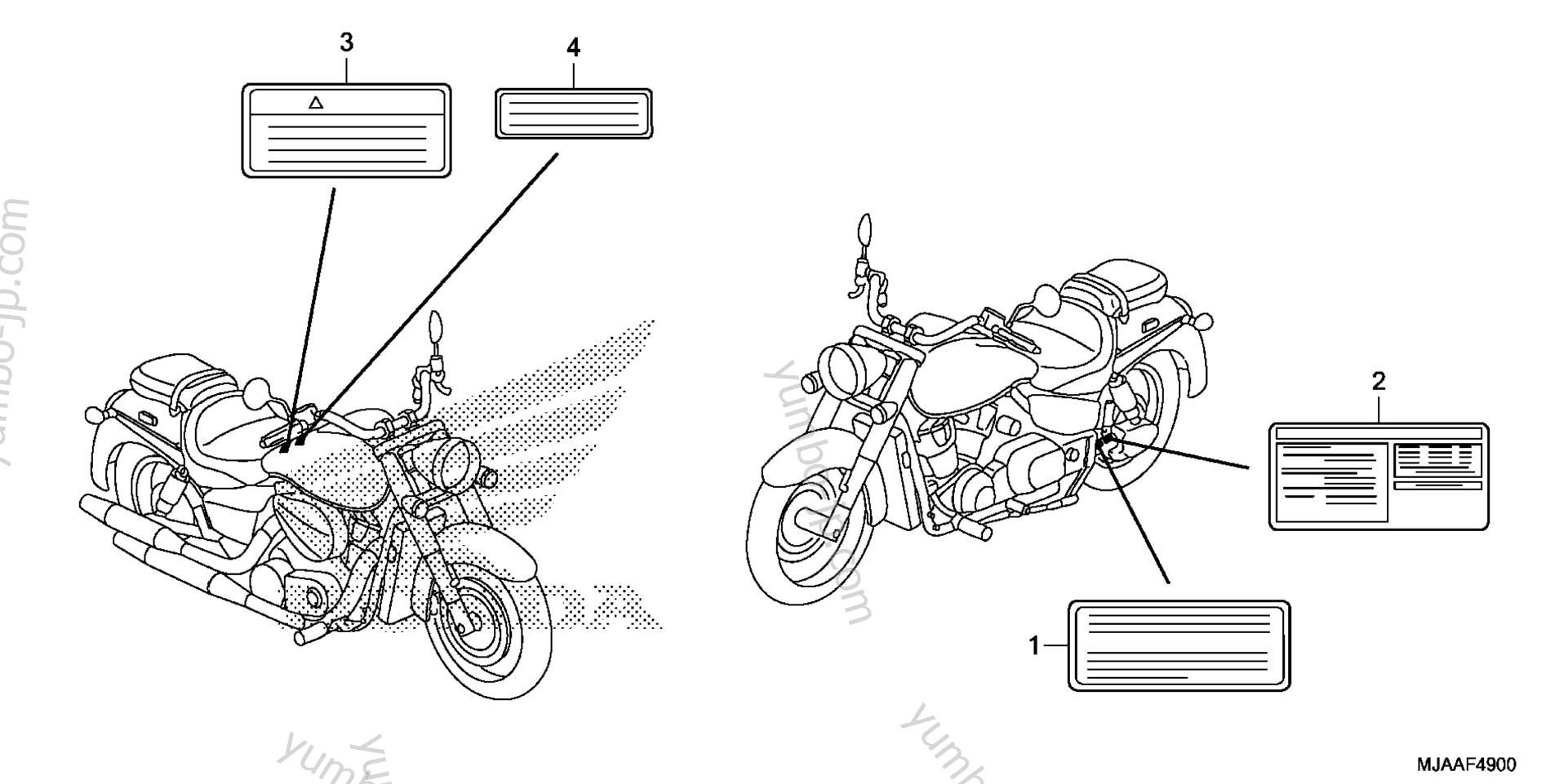 CAUTION LABEL (1) для мотоциклов HONDA VT750C2S AC 2013 г.