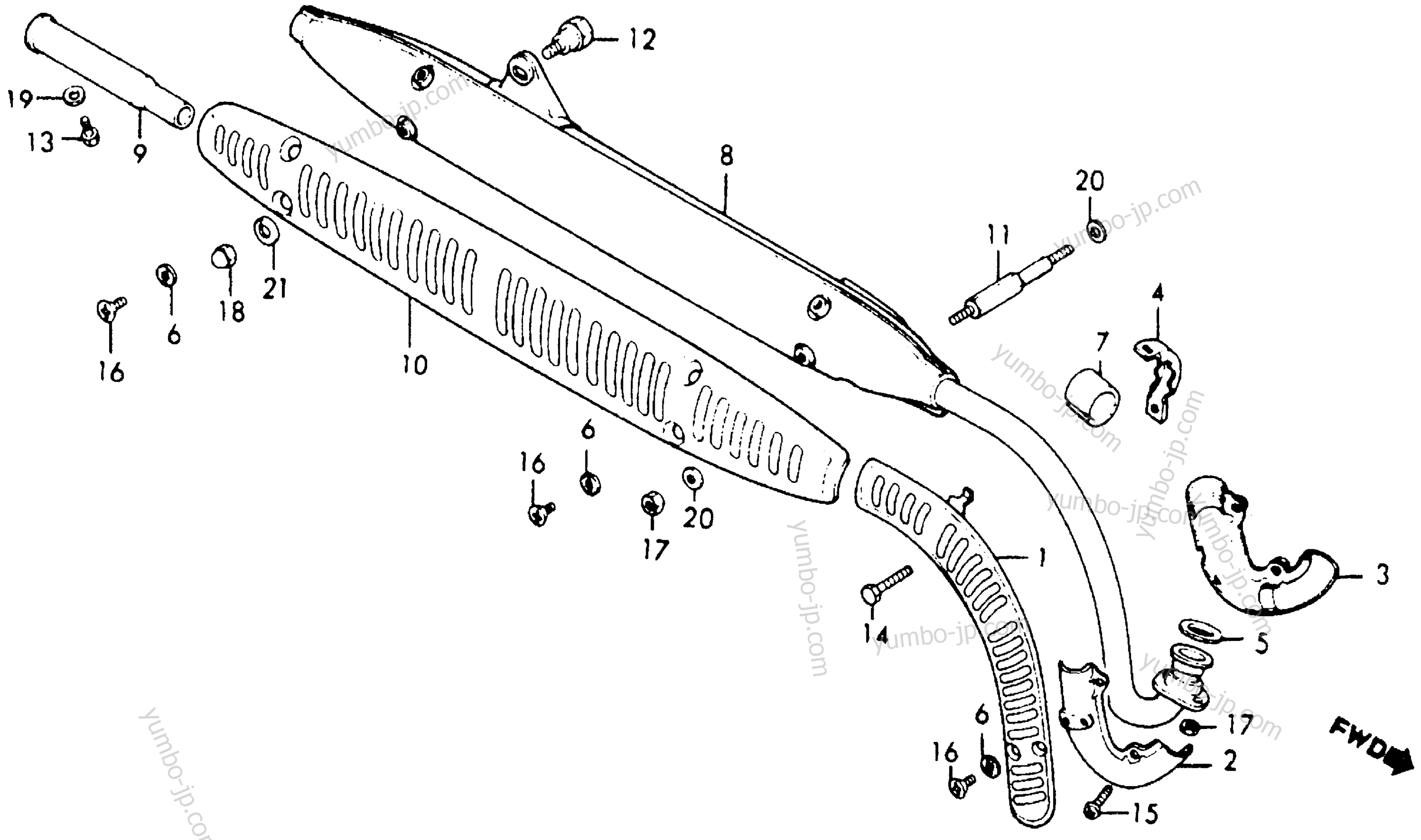 MUFFLER for motorcycles HONDA CT90 A 1977 year