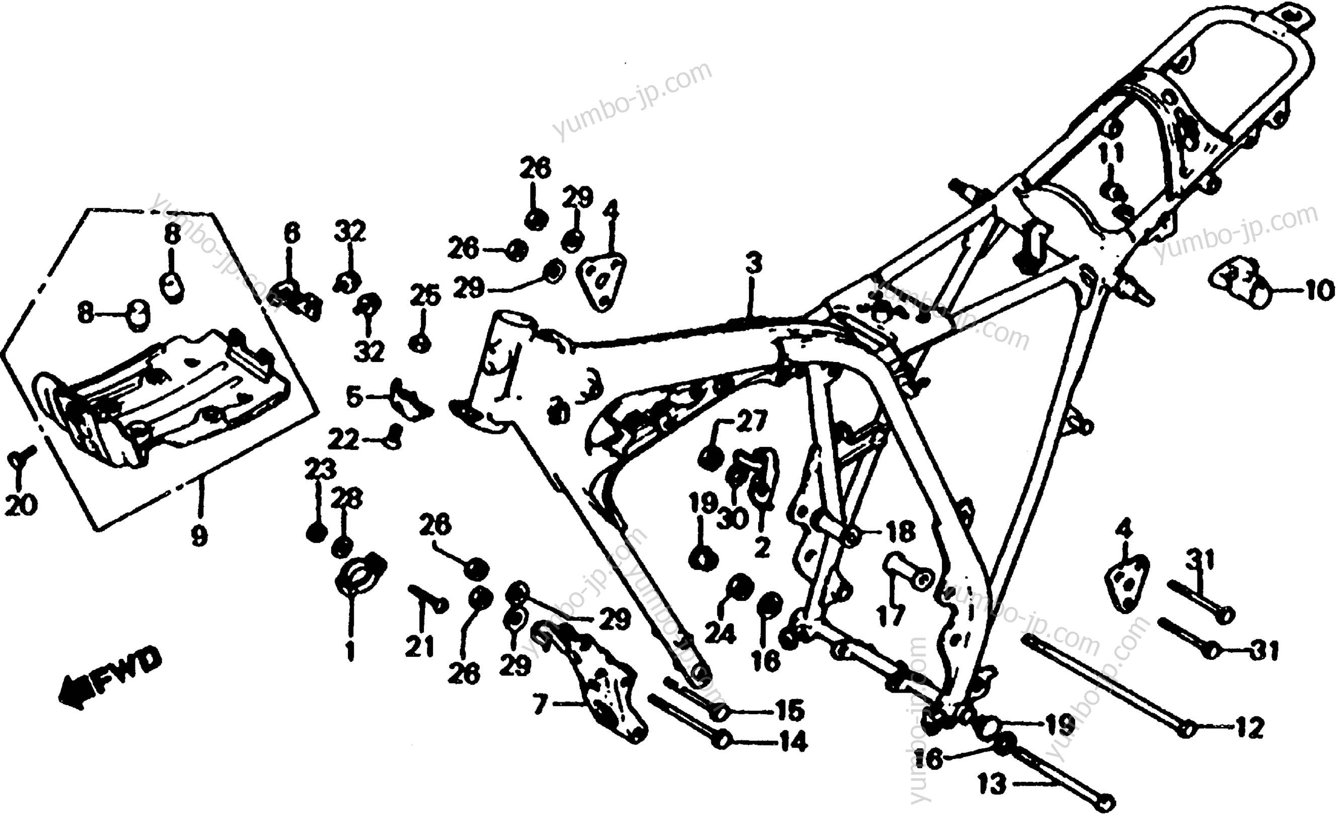 FRAME for motorcycles HONDA XL185S A 1983 year
