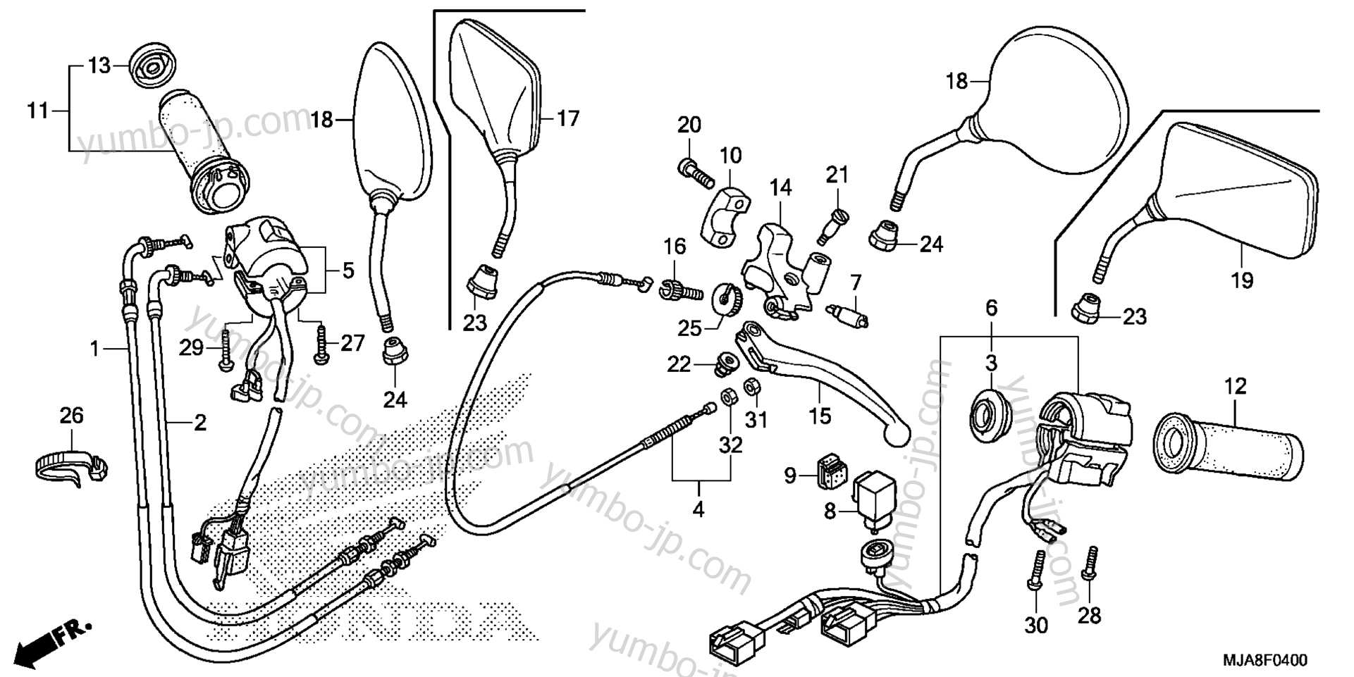 HANDLE LEVER / SWITCH / CABLE for motorcycles HONDA VT750C2F A 2014 year