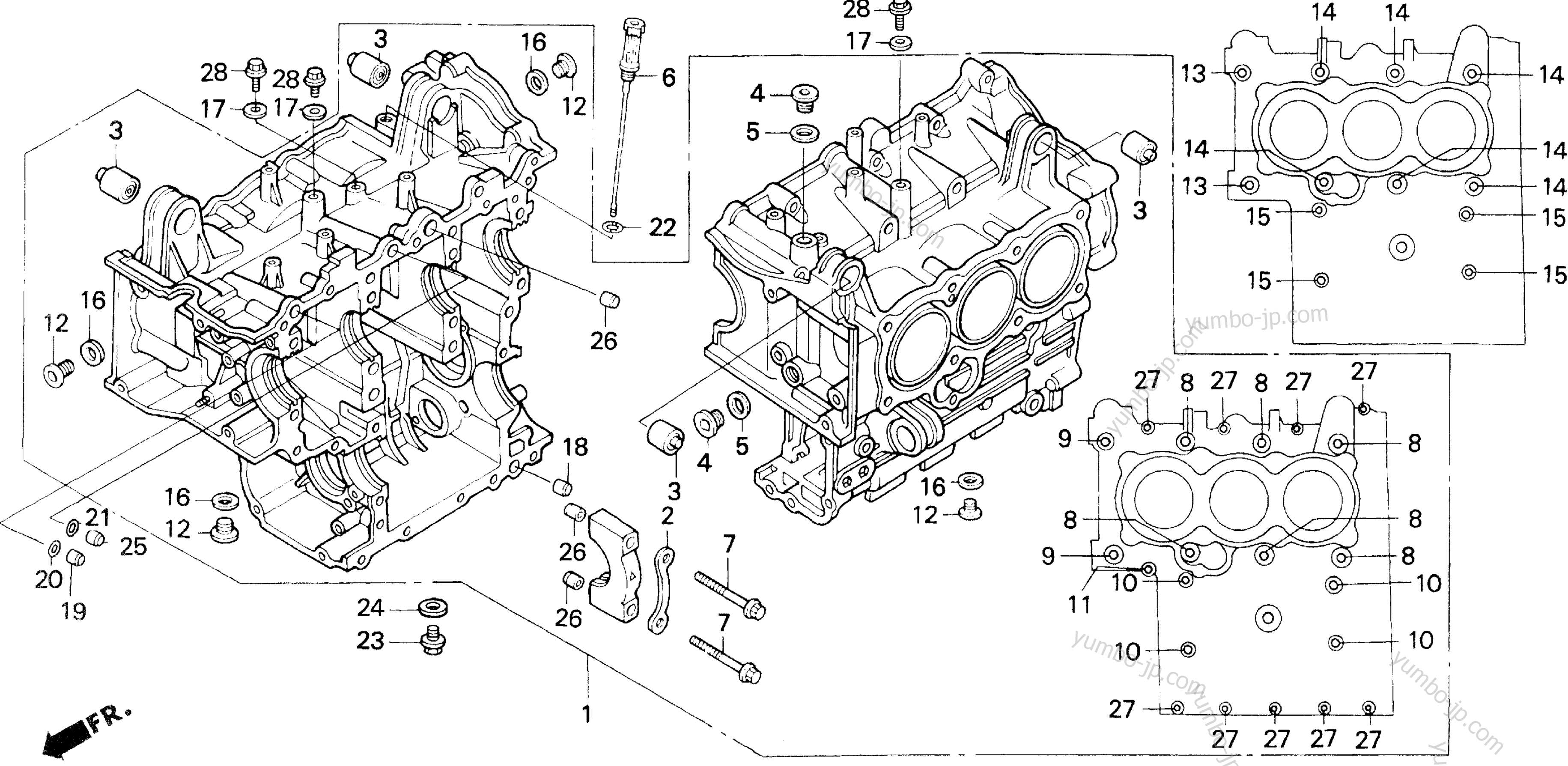 CYLINDER BLOCK for motorcycles HONDA GL1500A AC 2000 year