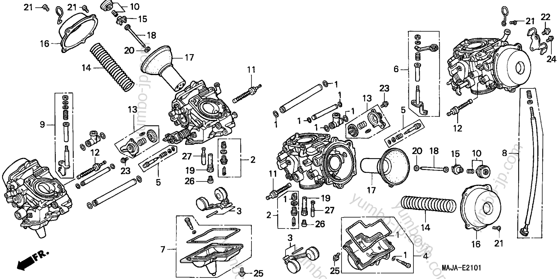 CARBURETOR / COMPONENT PARTS для мотоциклов HONDA ST1100A A 2001 г.