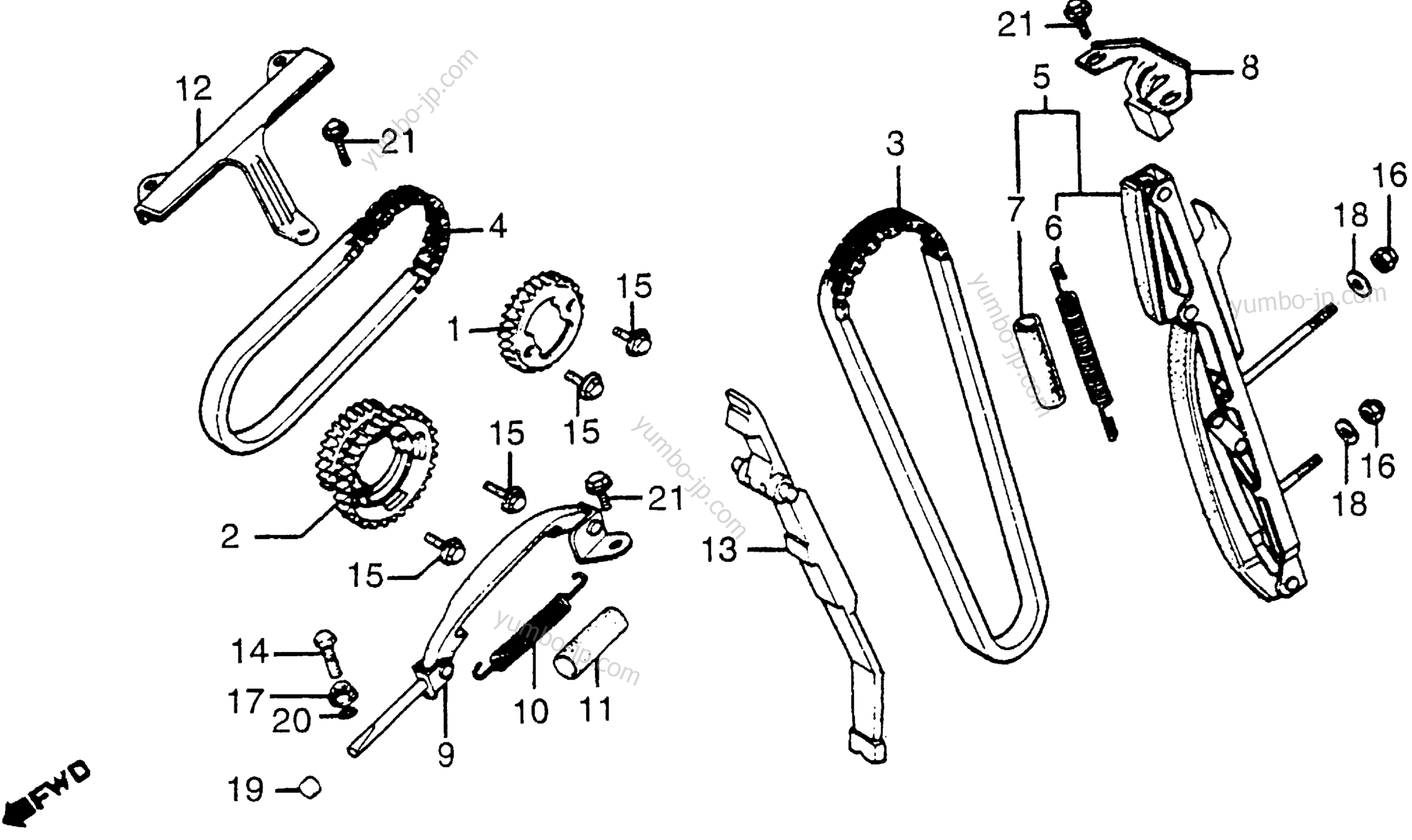 CAM CHAIN / TENSIONER for motorcycles HONDA CB1100F A 1983 year