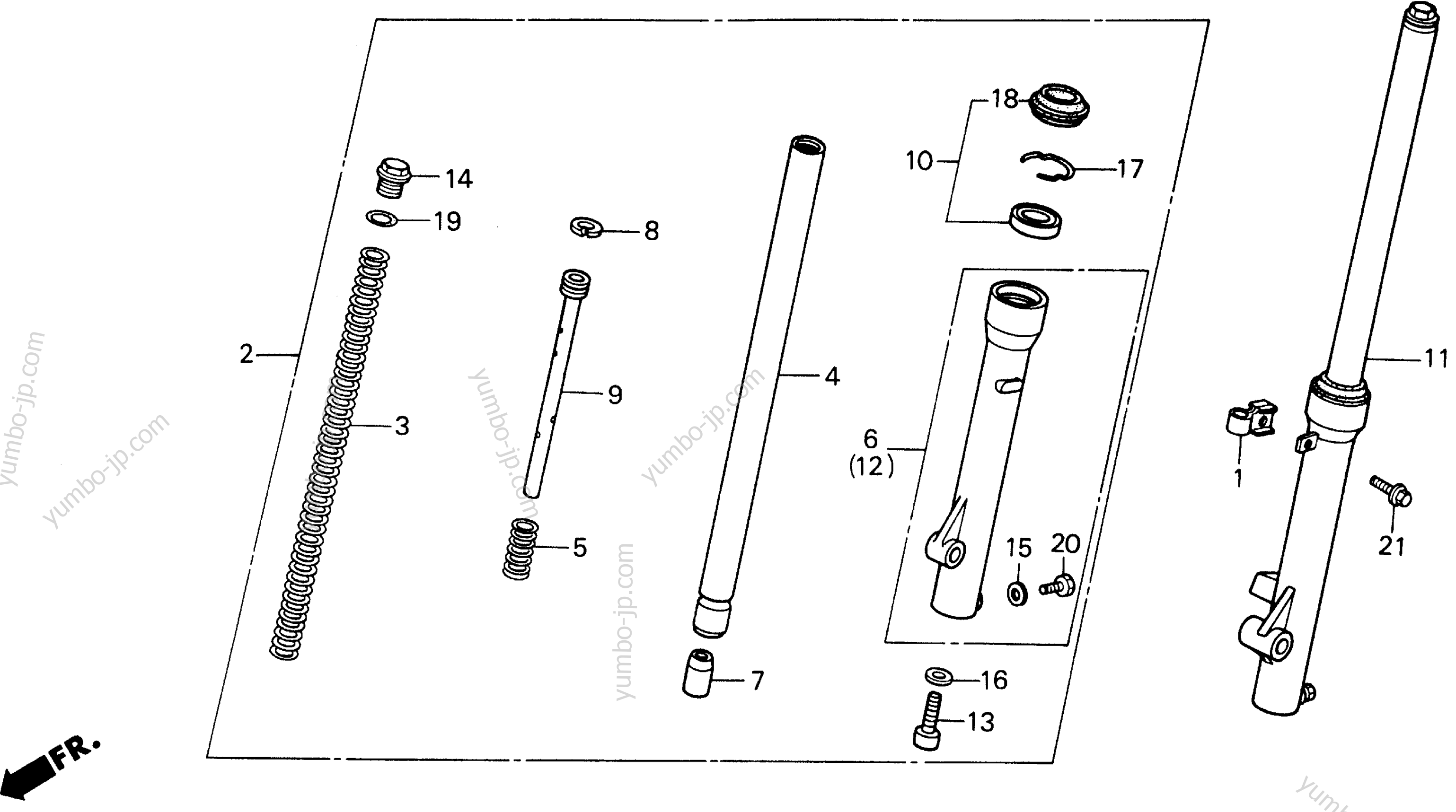 FRONT FORK for motorcycles HONDA XR100R A 1985 year