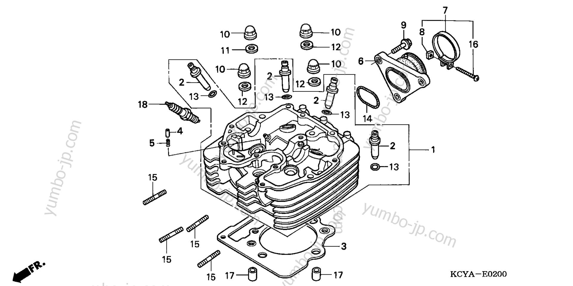 CYLINDER HEAD for motorcycles HONDA XR400R A/A 2004 year