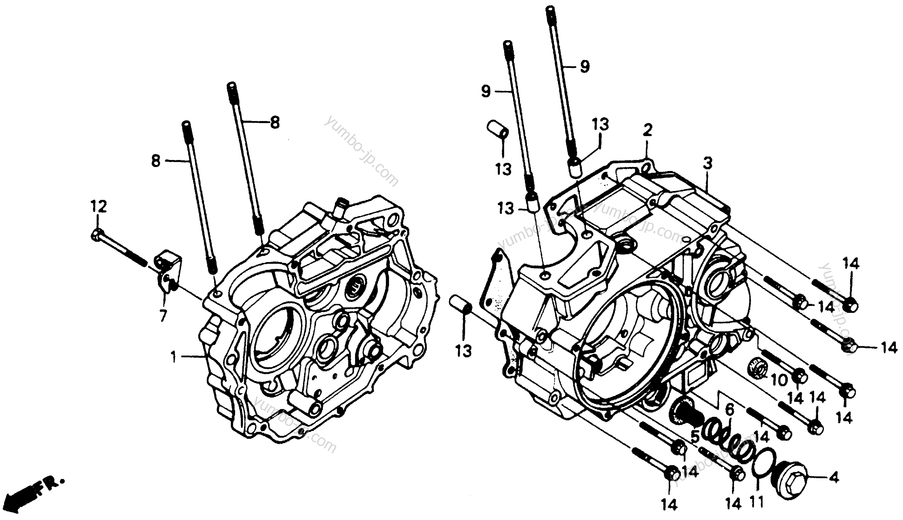 Крышка картера для мотоциклов HONDA XR200R A 1990 г.