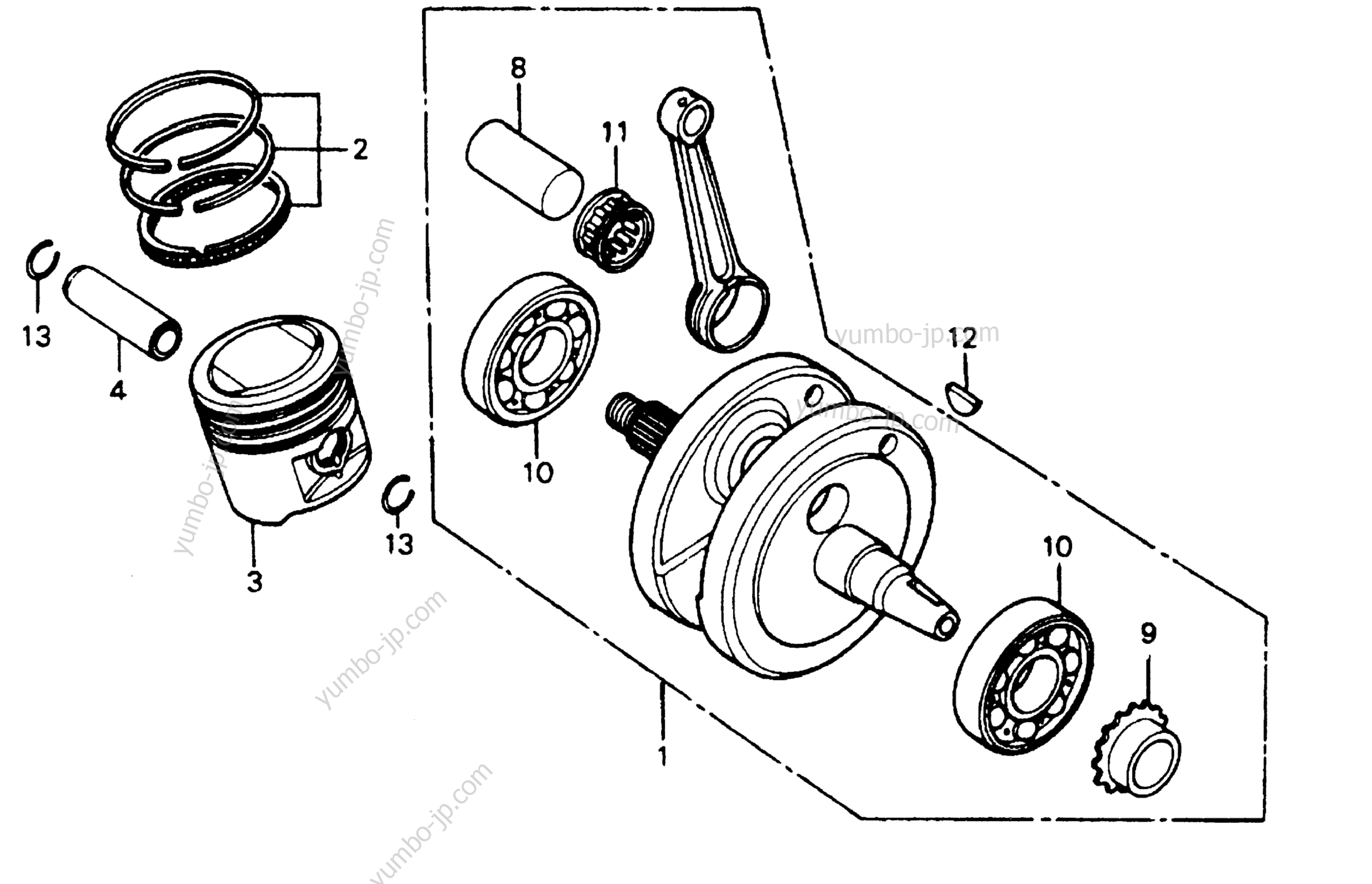 CRANKSHAFT / PISTON for motorcycles HONDA CB125S A 1978 year