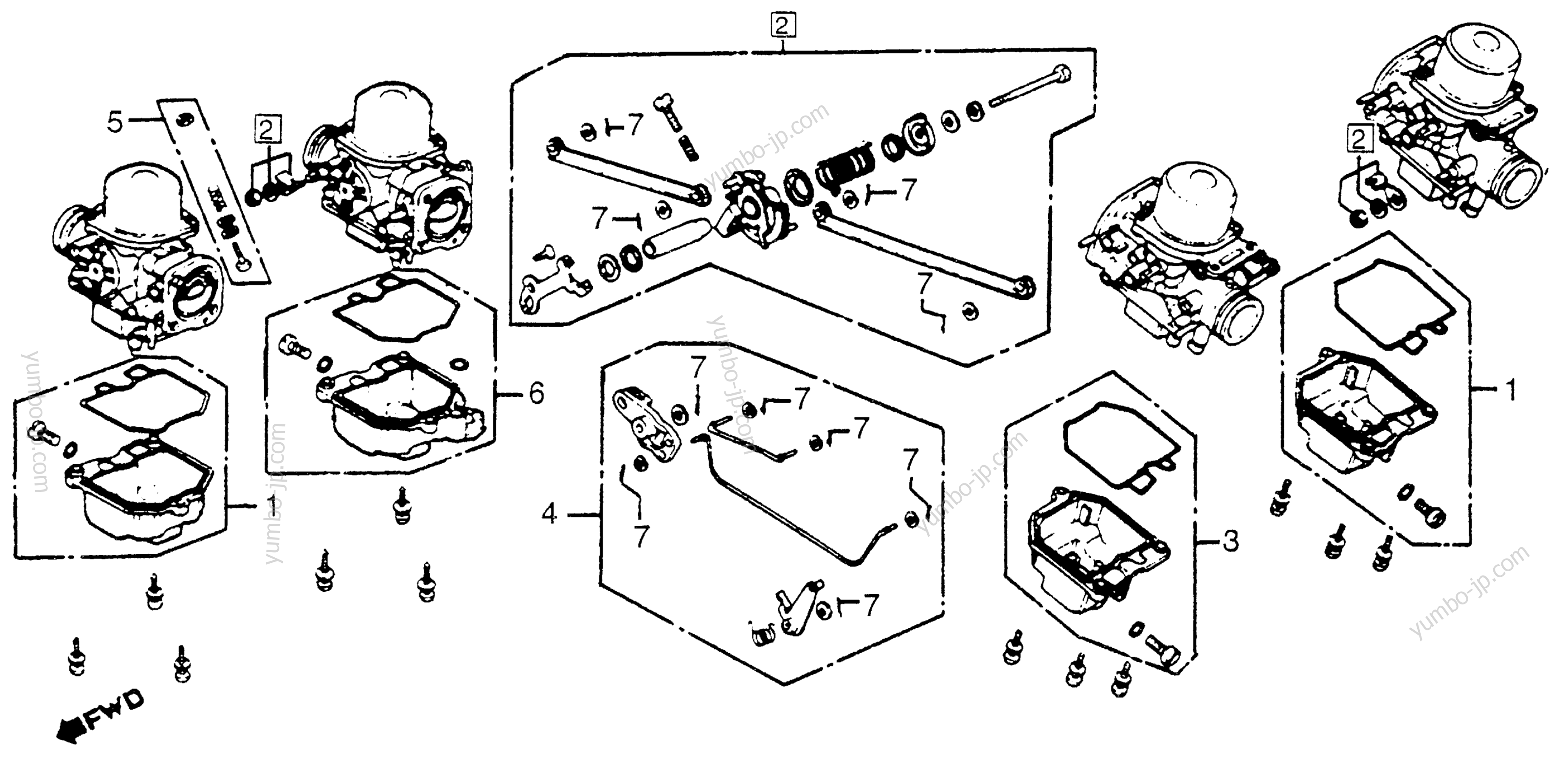 CARBURETOR COMP. II для мотоциклов HONDA GL1100 A 1983 г.