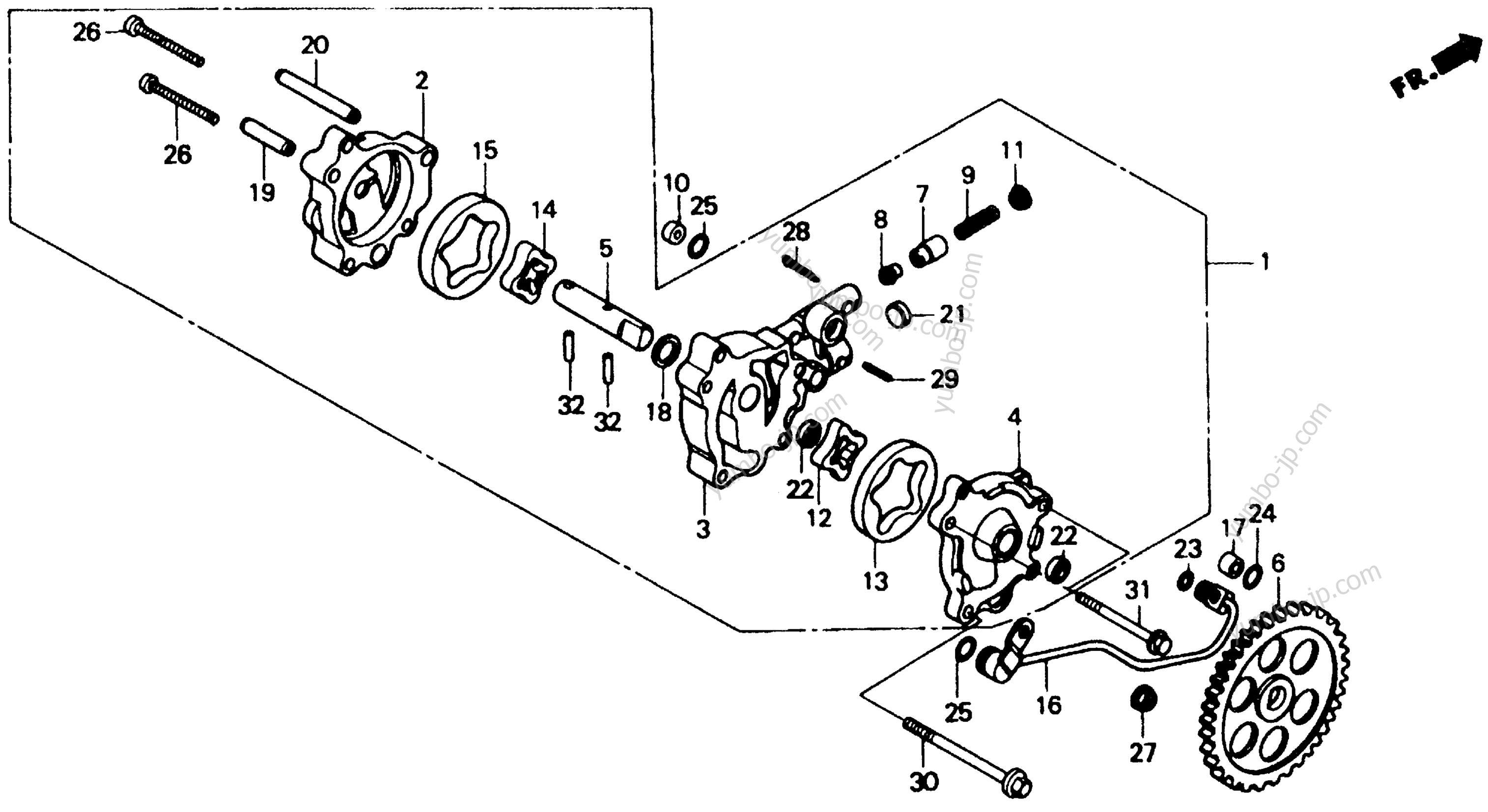 OIL PUMP for motorcycles HONDA XR600R A 1989 year