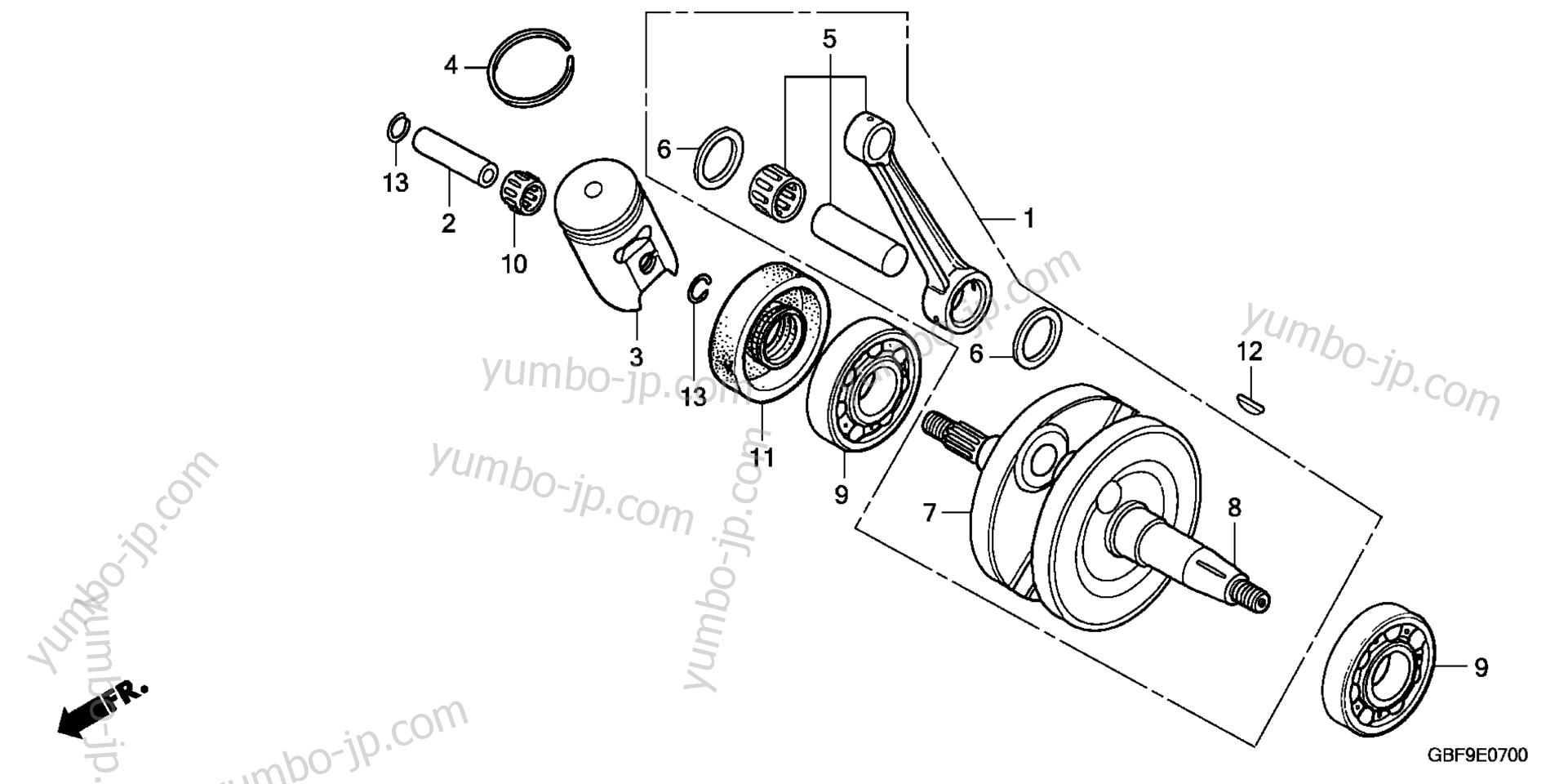 CRANKSHAFT for motorcycles HONDA CR85R A 2007 year