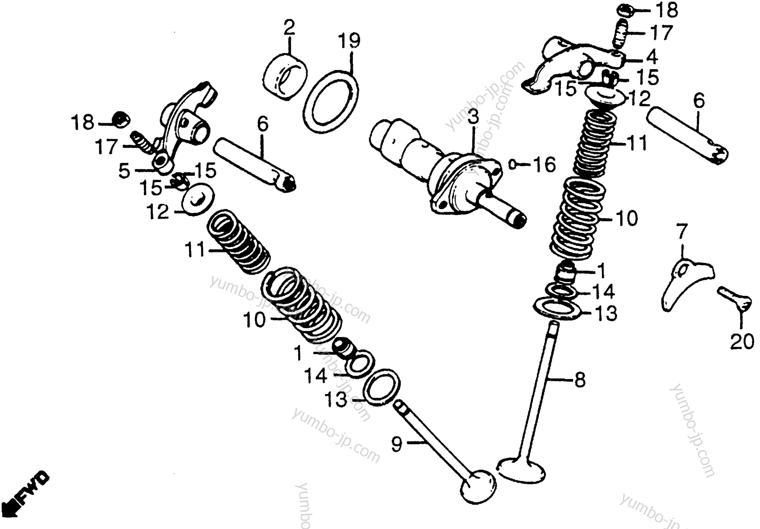 CAMSHAFT / VALVE for motorcycles HONDA XR200R A 1981 year