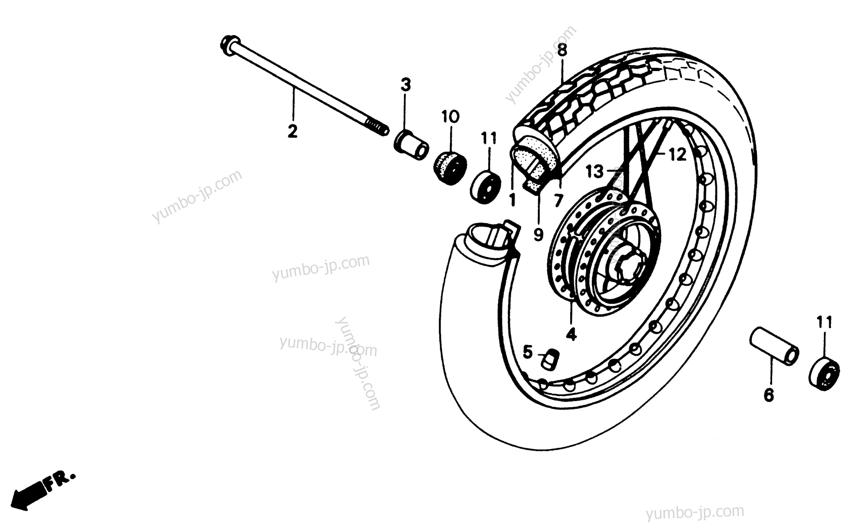 FRONT WHEEL для мотоциклов HONDA NS50F A 1990 г.