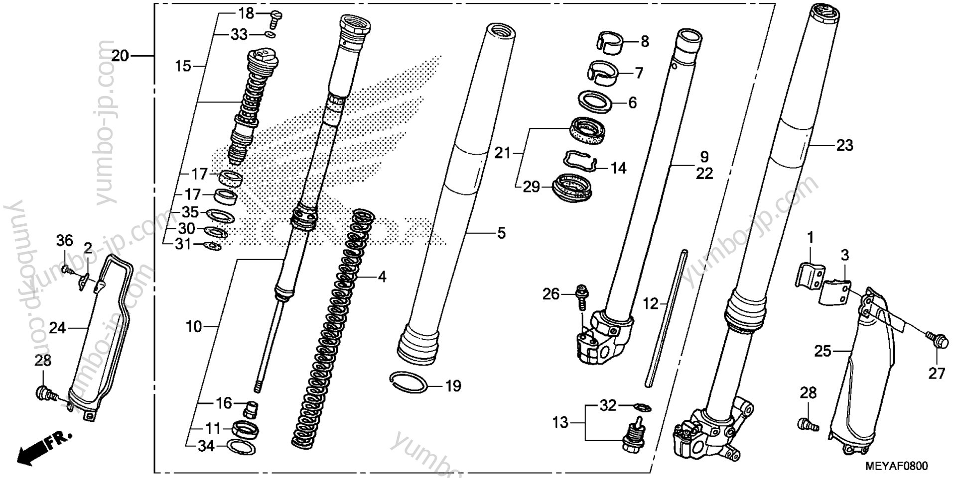 FRONT FORK for motorcycles HONDA CRF450X AC 2015 year