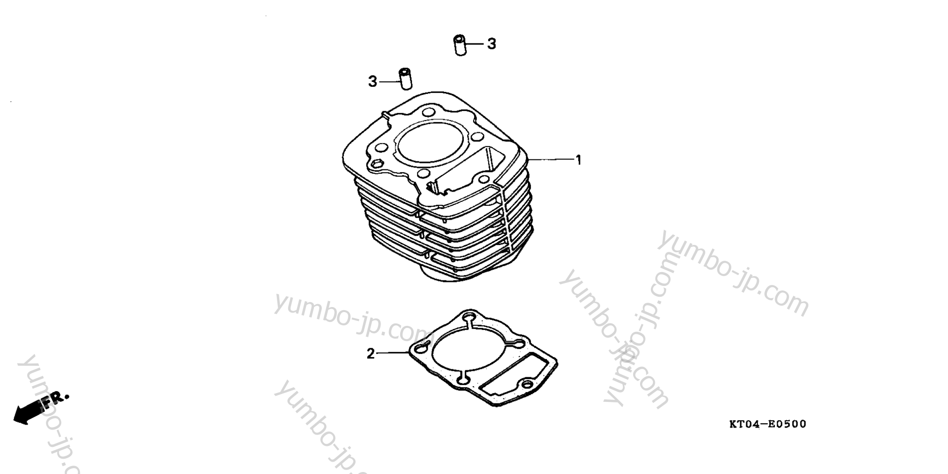 CYLINDER for motorcycles HONDA XR200R AC 2002 year