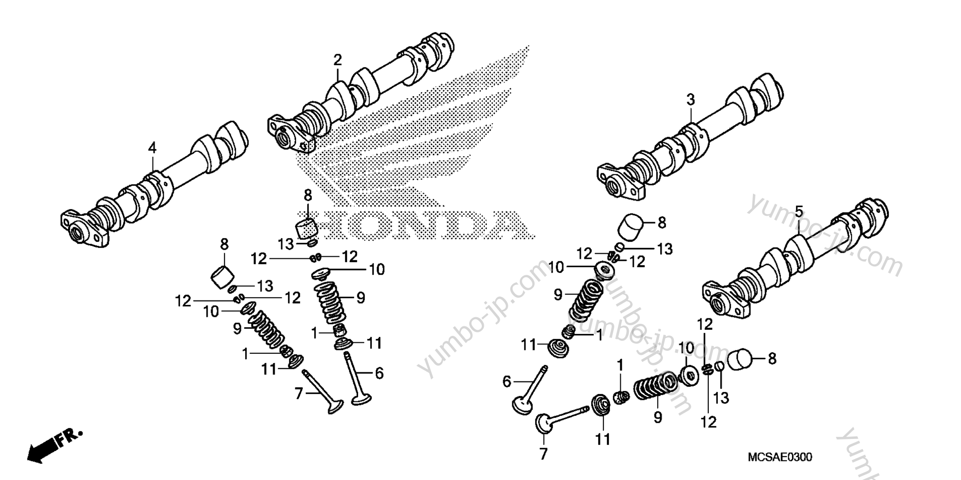 CAMSHAFT / VALVE for motorcycles HONDA ST1300A A 2007 year