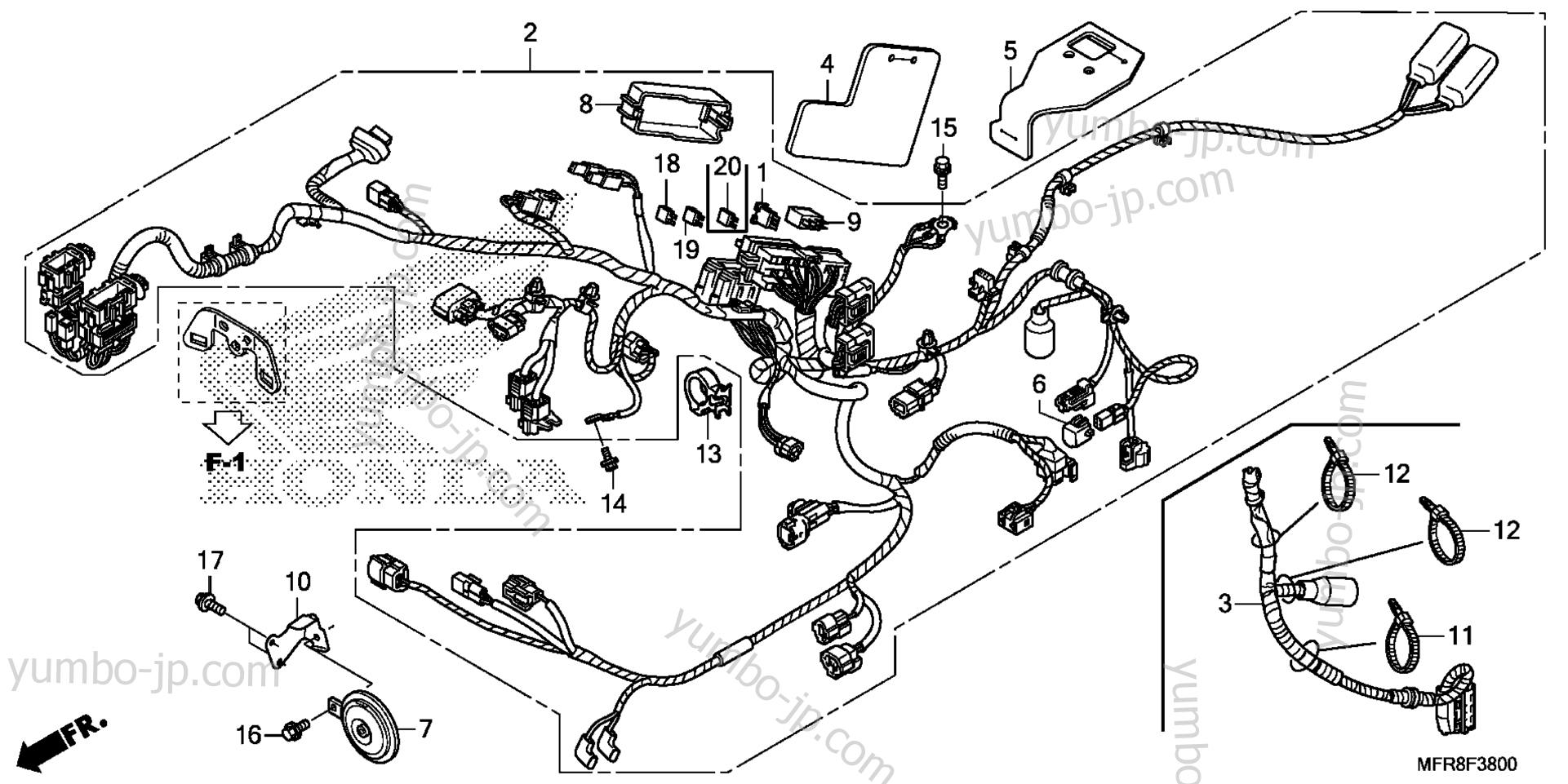 WIRE HARNESS (1) for motorcycles HONDA VT1300CTA AC 2014 year