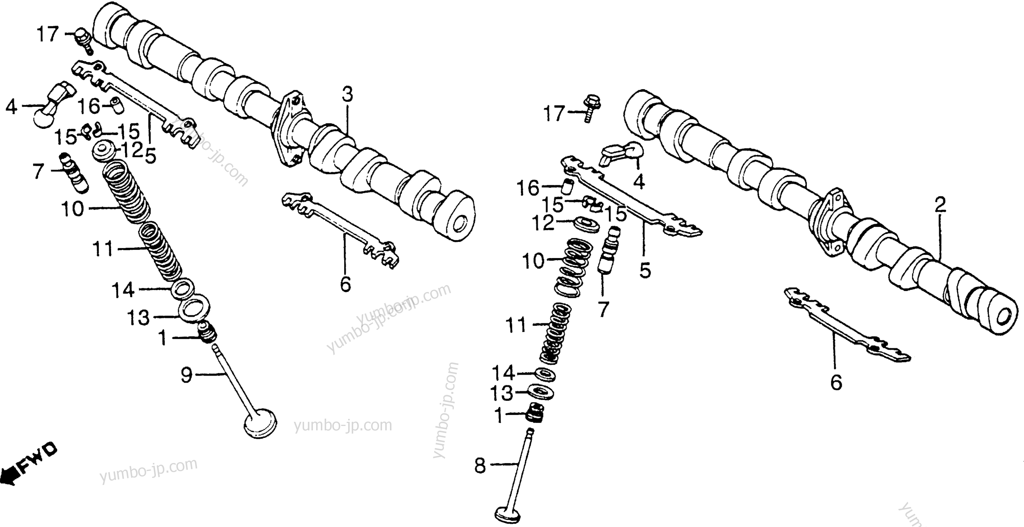 CAMSHAFT / VALVE для мотоциклов HONDA CB550SC A 1983 г.