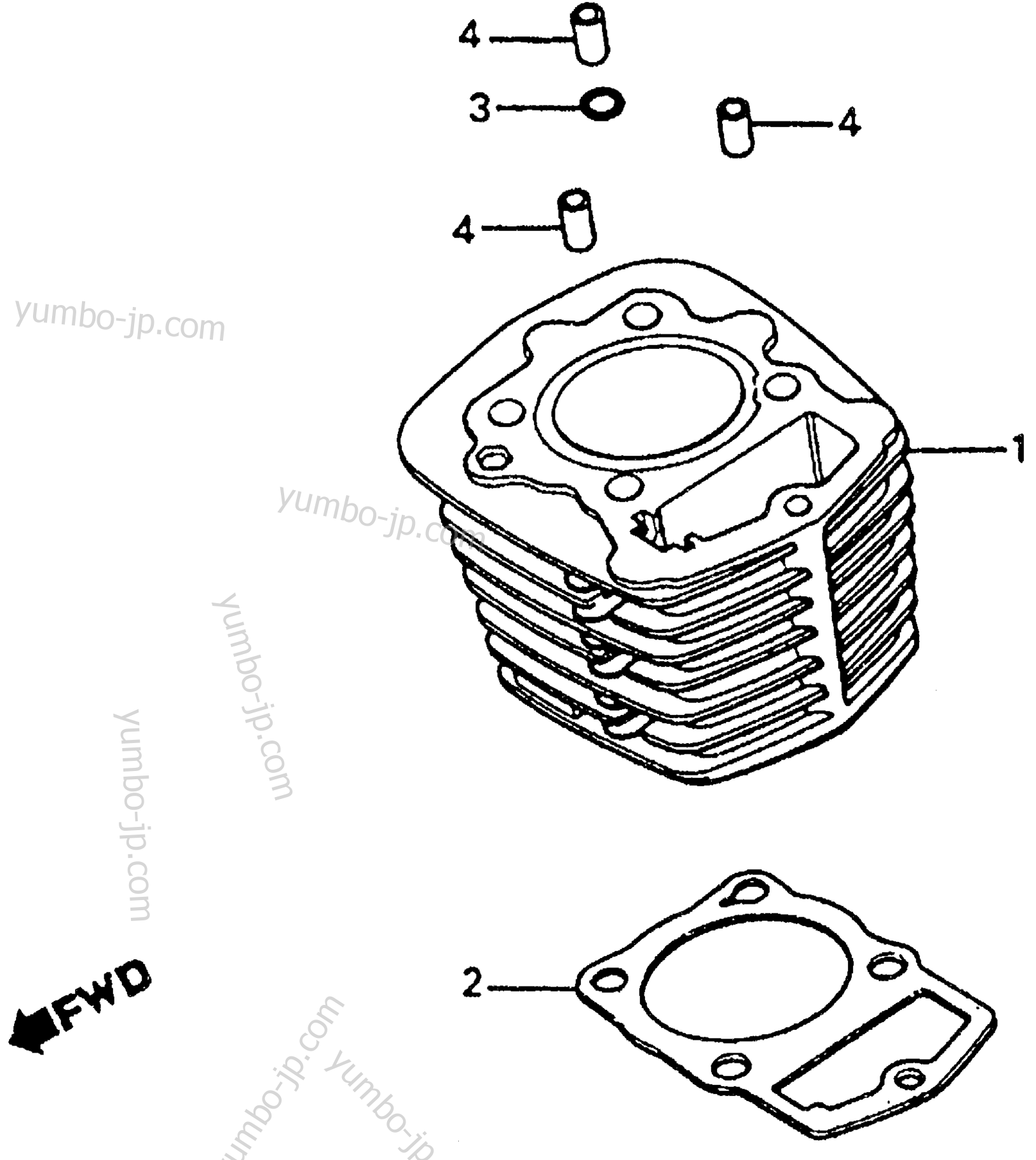 CYLINDER for motorcycles HONDA XL200R A 1983 year