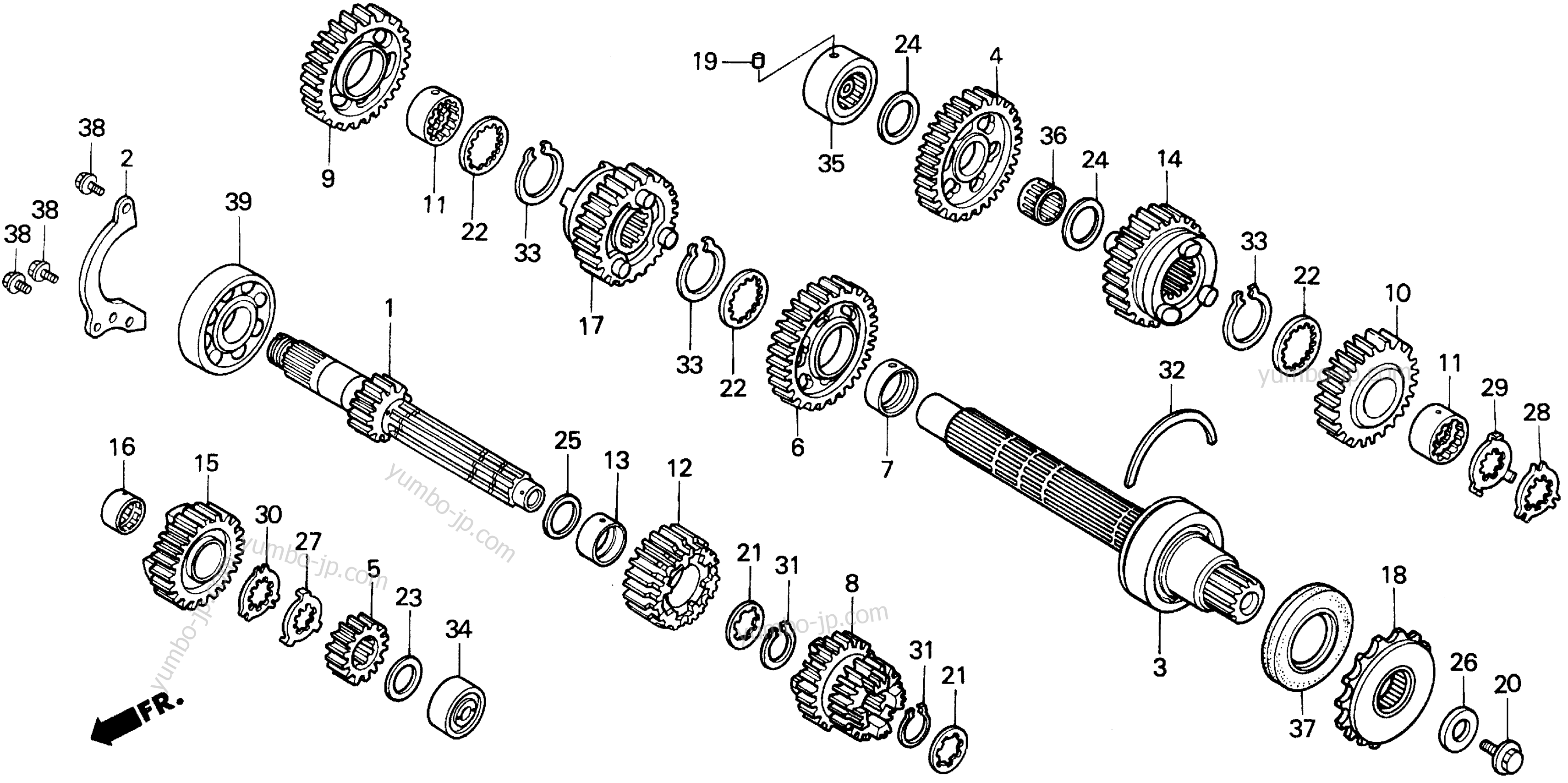 TRANSMISSION для мотоциклов HONDA VFR750F AC 1993 г.